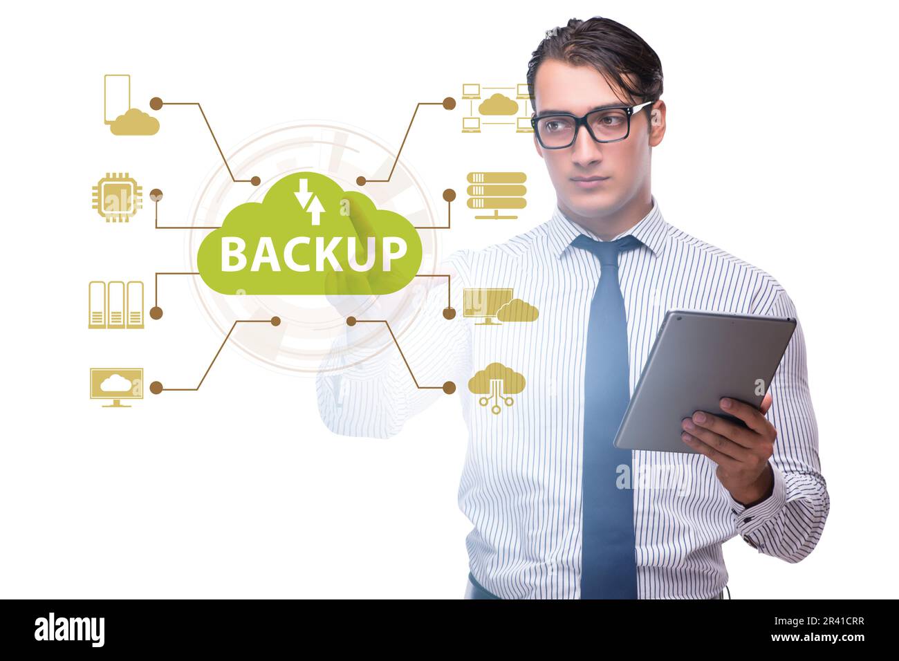 Piano di disaster recovery e concetto di backup Foto Stock