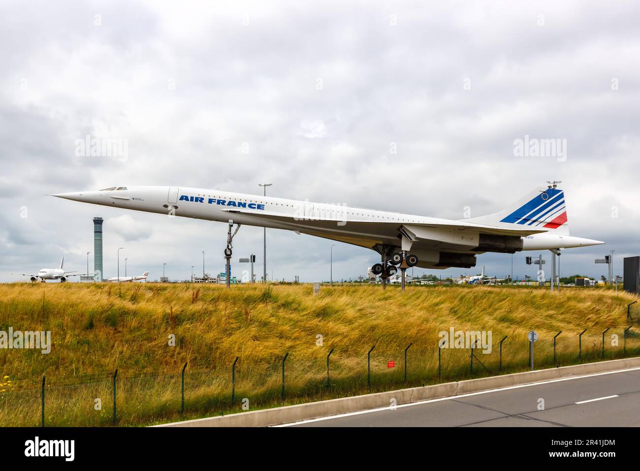 Air France aereo Concorde Parigi Aeroporto Charles de Gaulle in Francia Foto Stock