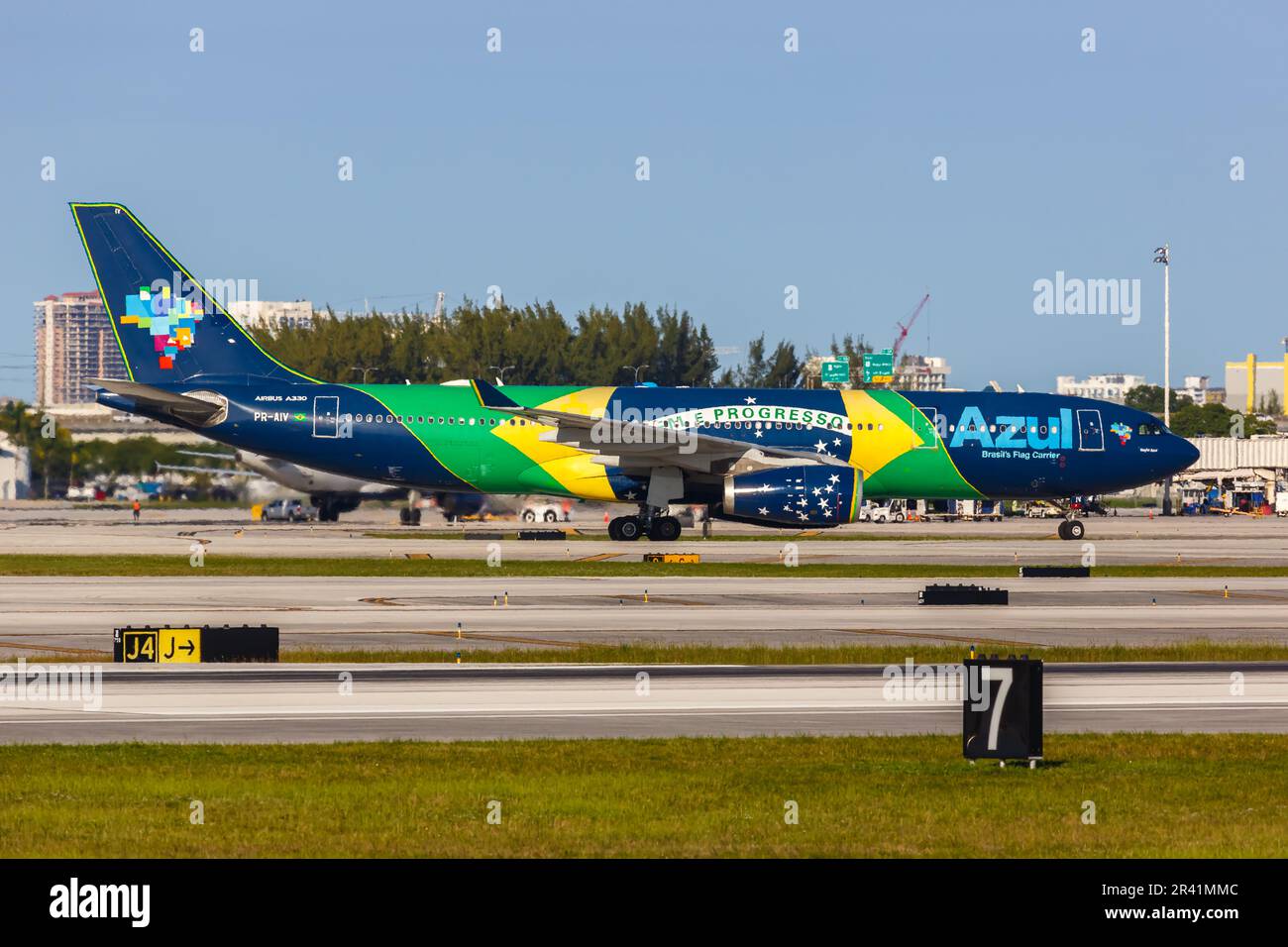 Azul Airbus A330-200 aereo Fort Lauderdale aeroporto negli Stati Uniti nella livrea speciale Nacao Azul Foto Stock