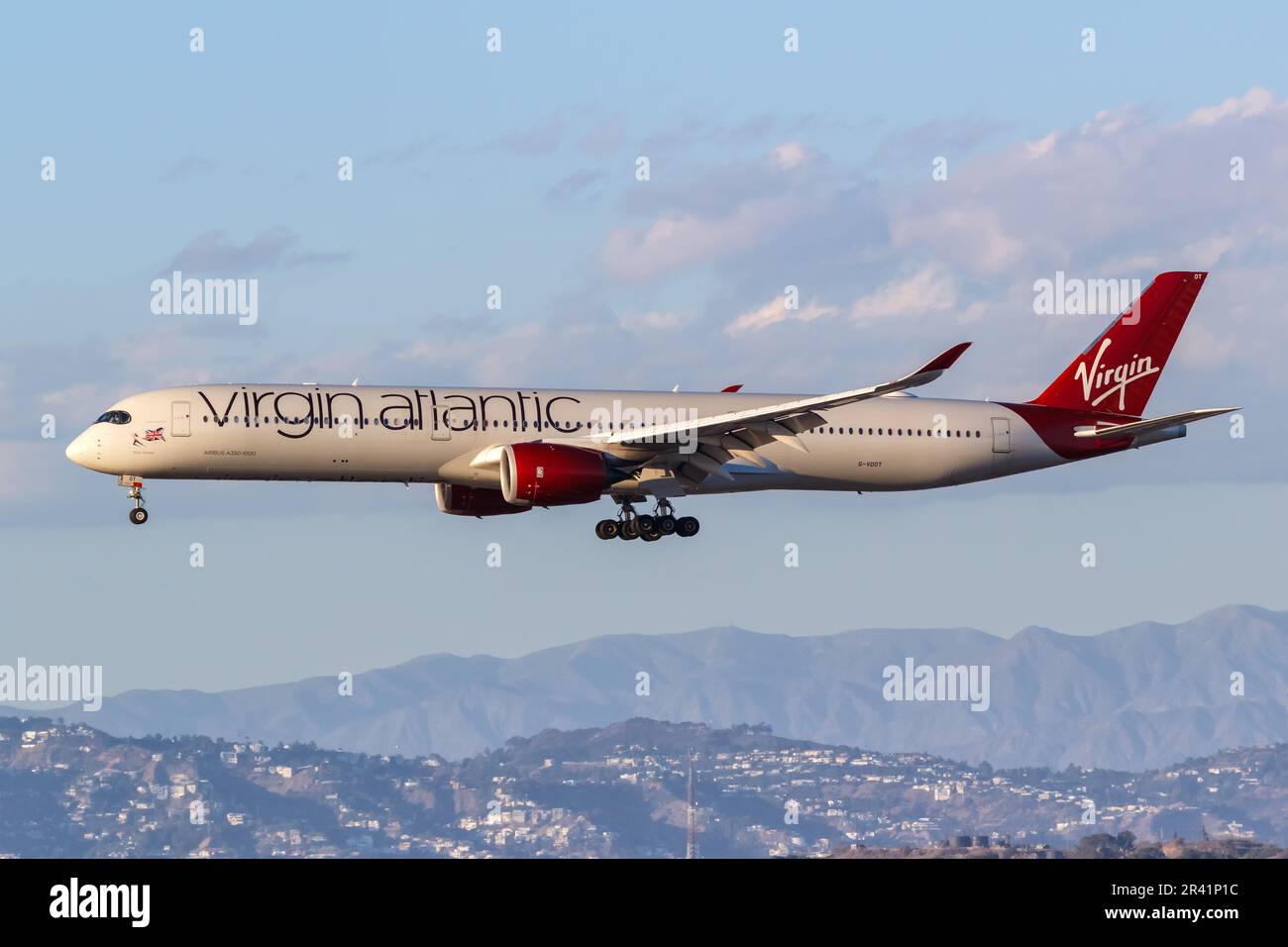 Virgin Atlantic Airbus A350-1000 aereo Los Angeles aeroporto negli Stati Uniti Foto Stock