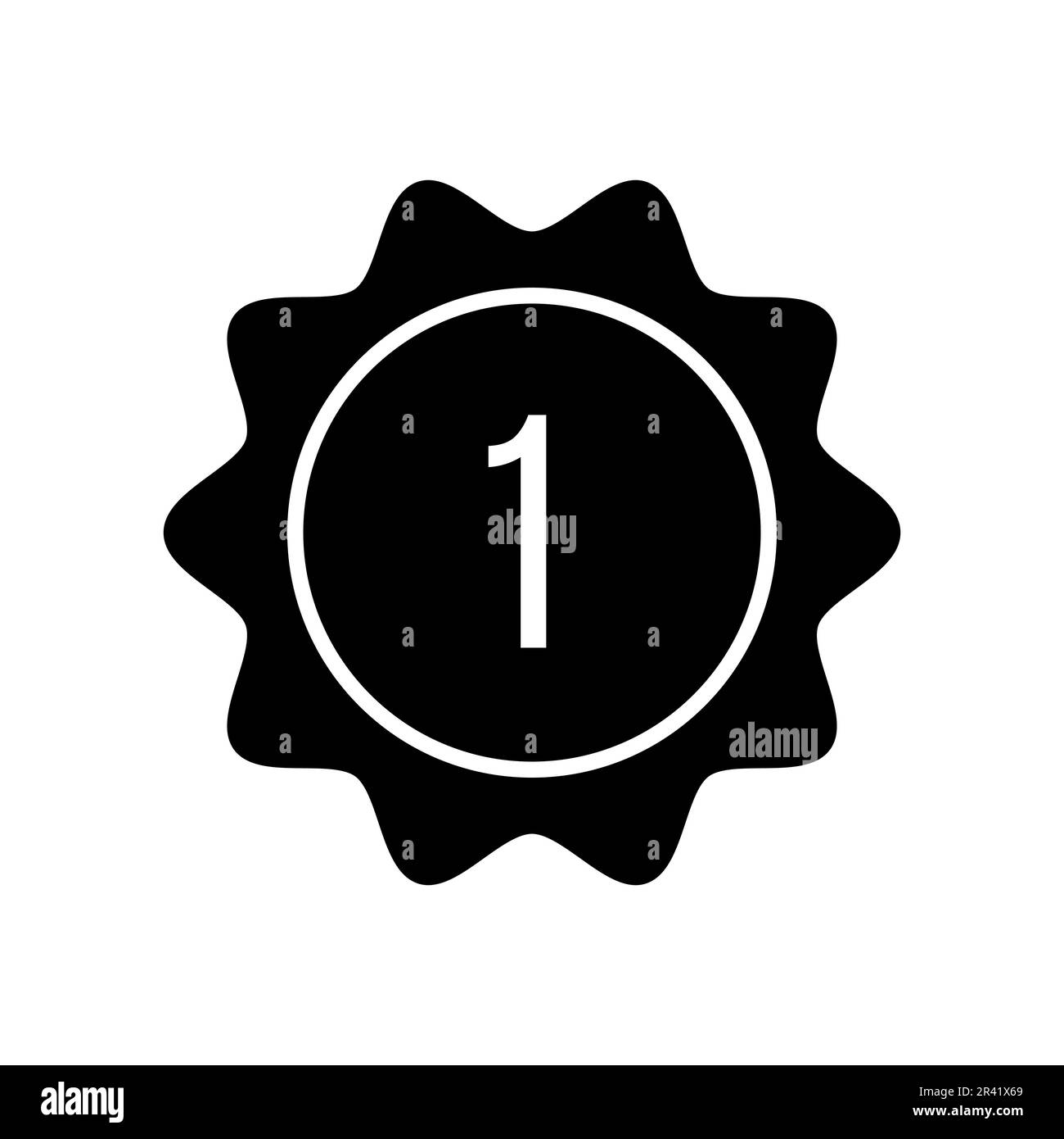 Icona riempimento medaglia simbolo vettore. Icona Medaglia Glifo Nero Illustrazione Vettoriale