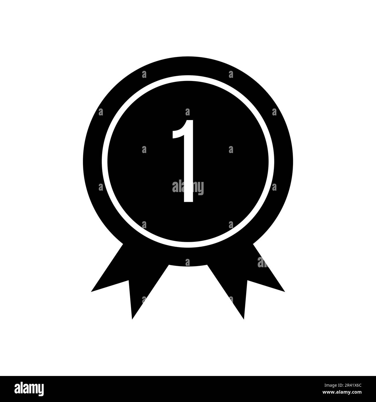 Icona riempimento medaglia simbolo vettore. Icona Medaglia Glifo Nero Illustrazione Vettoriale