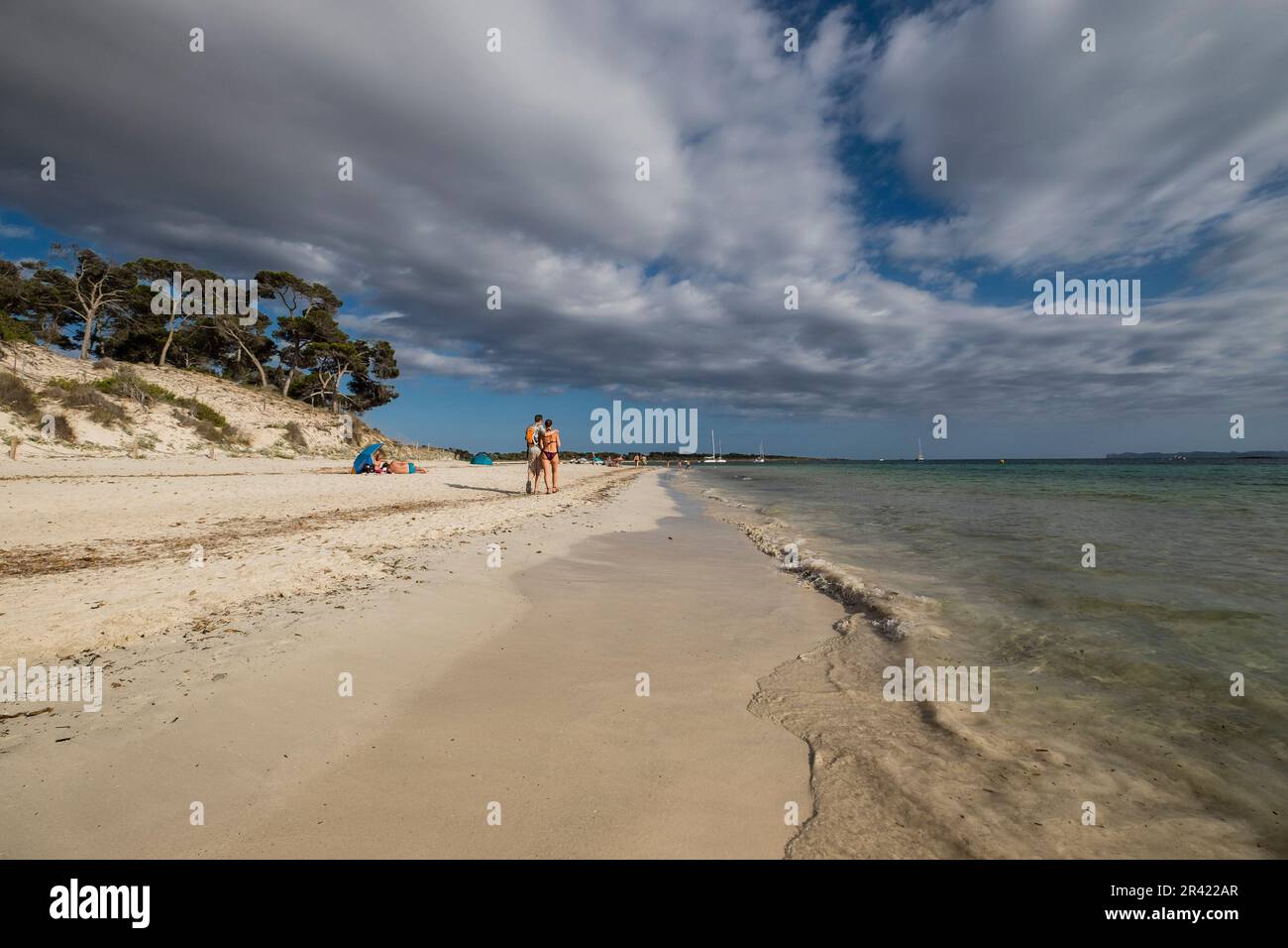 Carbó beach,Ses Salines, area naturale protetta, Maiorca, isole Baleari, Spagna, Europa. Foto Stock