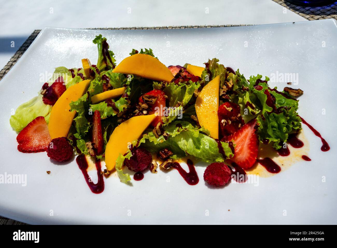 Pranzo presso la spiaggia privata di Las Brisas Acapulco Foto Stock