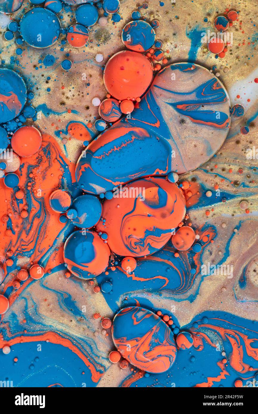 Strato colore acrilico Blob sfondo astratto Foto Stock