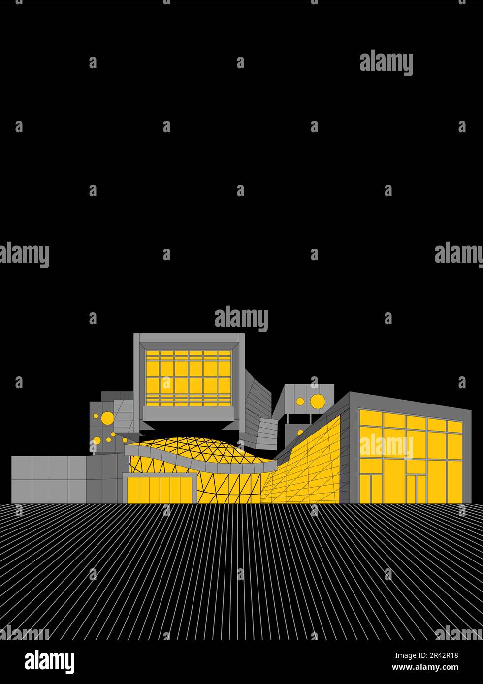 Music House Flyer, sala concerti ad Aalborg, Danimarca. Illustrazione Vettoriale