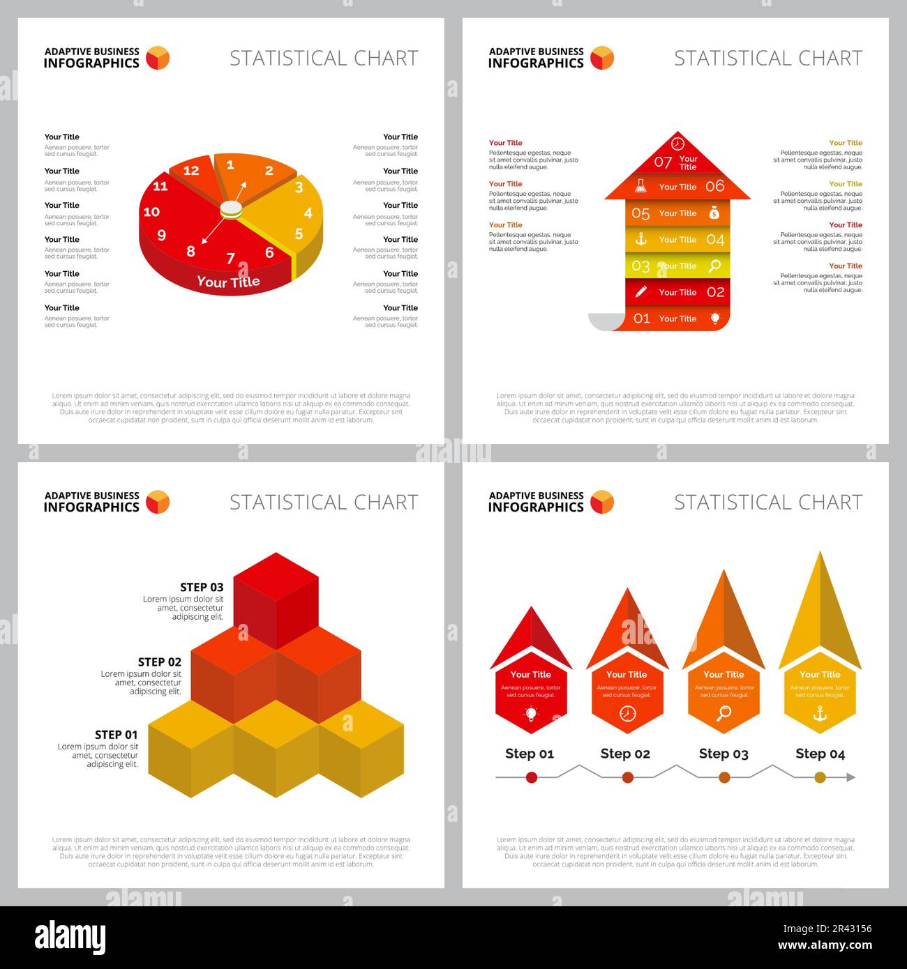 Set di moduli infografici creativi Illustrazione Vettoriale