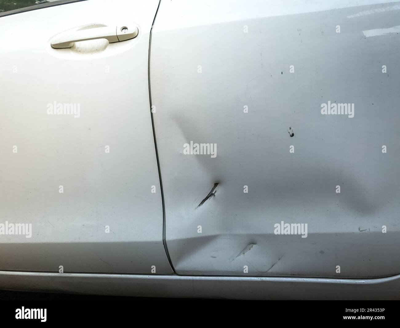Incidente auto incidente danneggiato sfondo auto Foto Stock