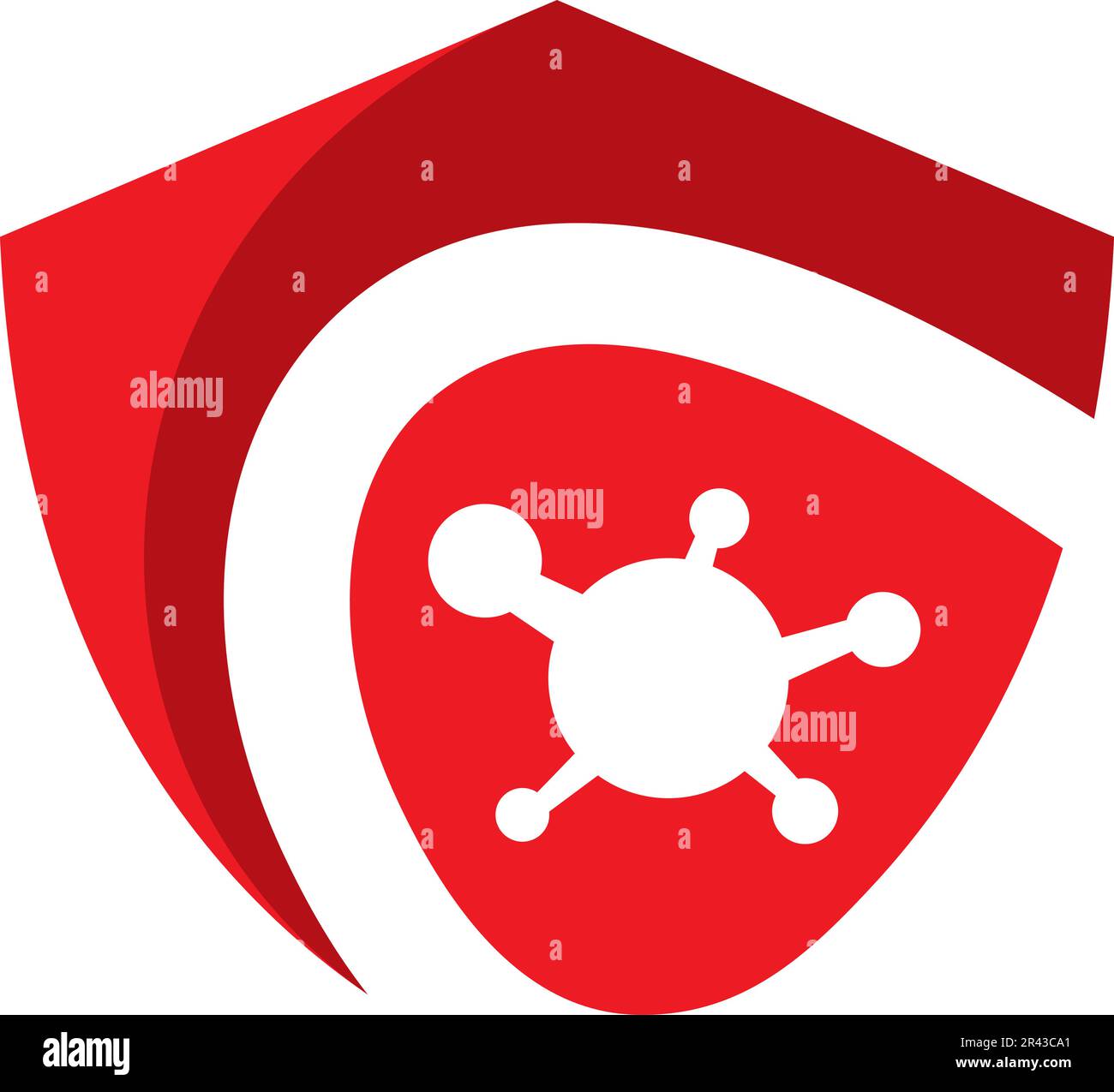 Logo antivirus. illustrazione del vettore del virus corona Illustrazione Vettoriale