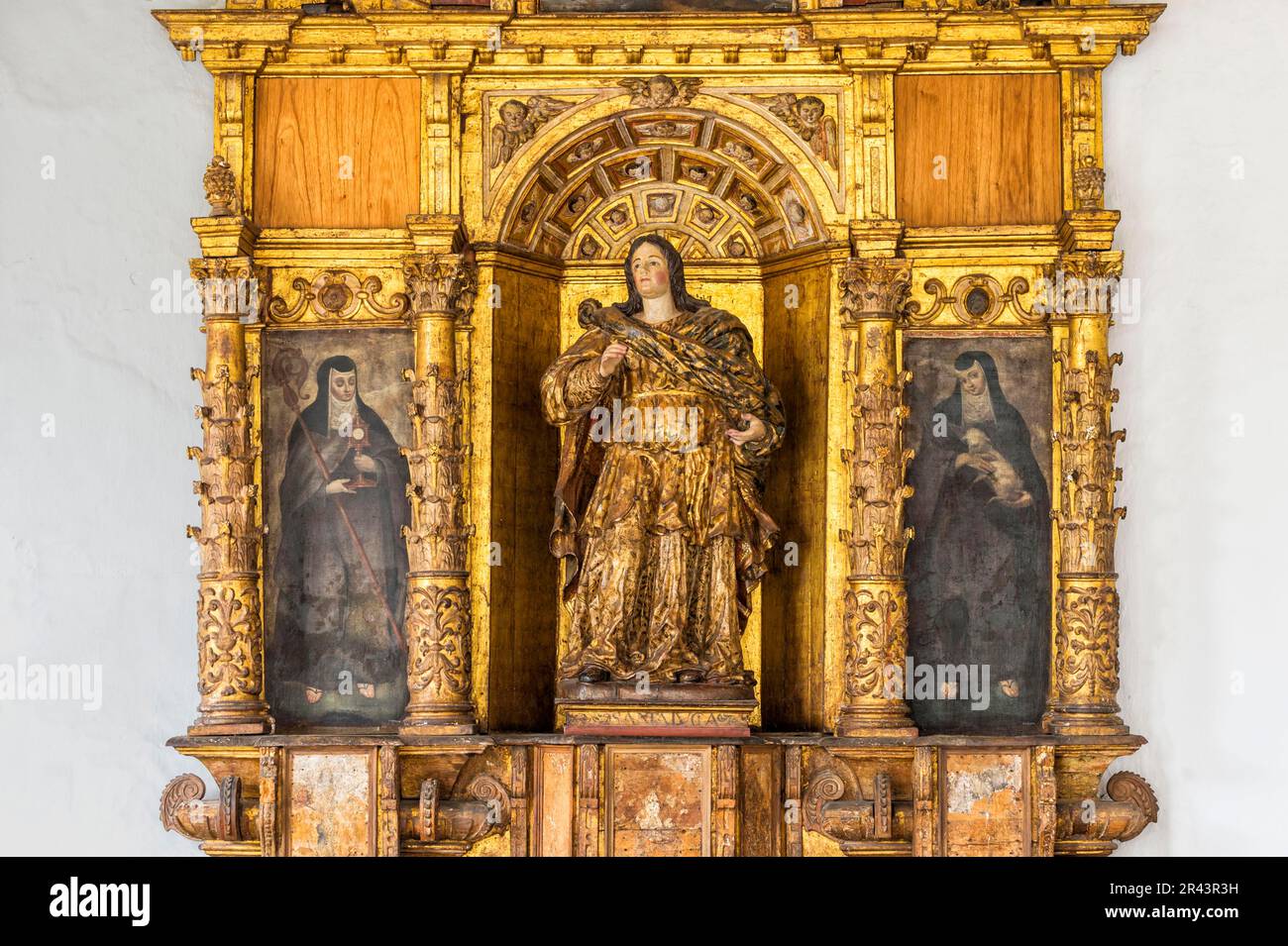 Chiesa e Convento di San Francisco, Santa Lucia Retable, Quito, Provincia di Pichincha, Ecuador, Patrimonio dell'umanità dell'UNESCO Foto Stock