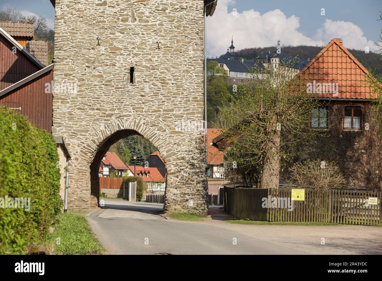 Città europea di Stolberg nei monti Harz Foto Stock