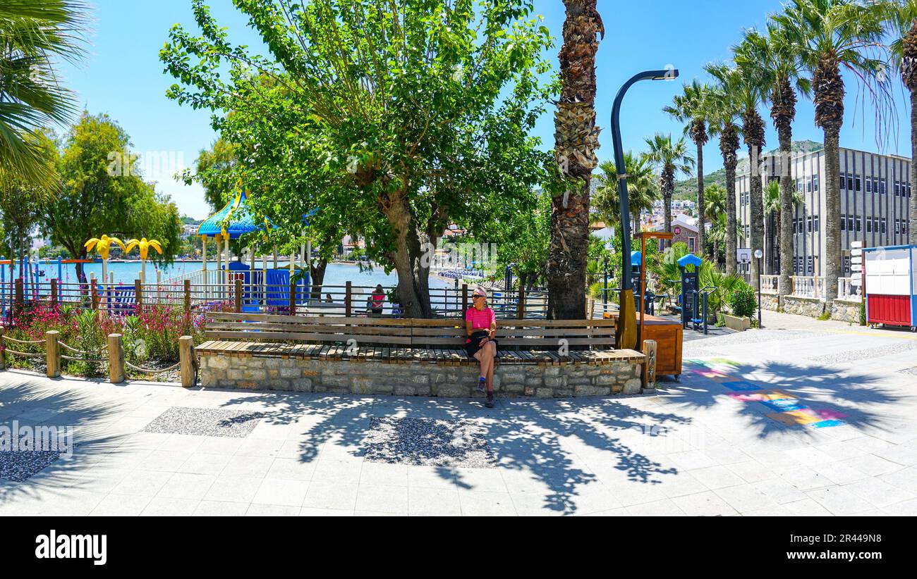 Tempo soleggiato nella popolare destinazione turistica turca di Datca, Costa Turchese, Turchia Foto Stock