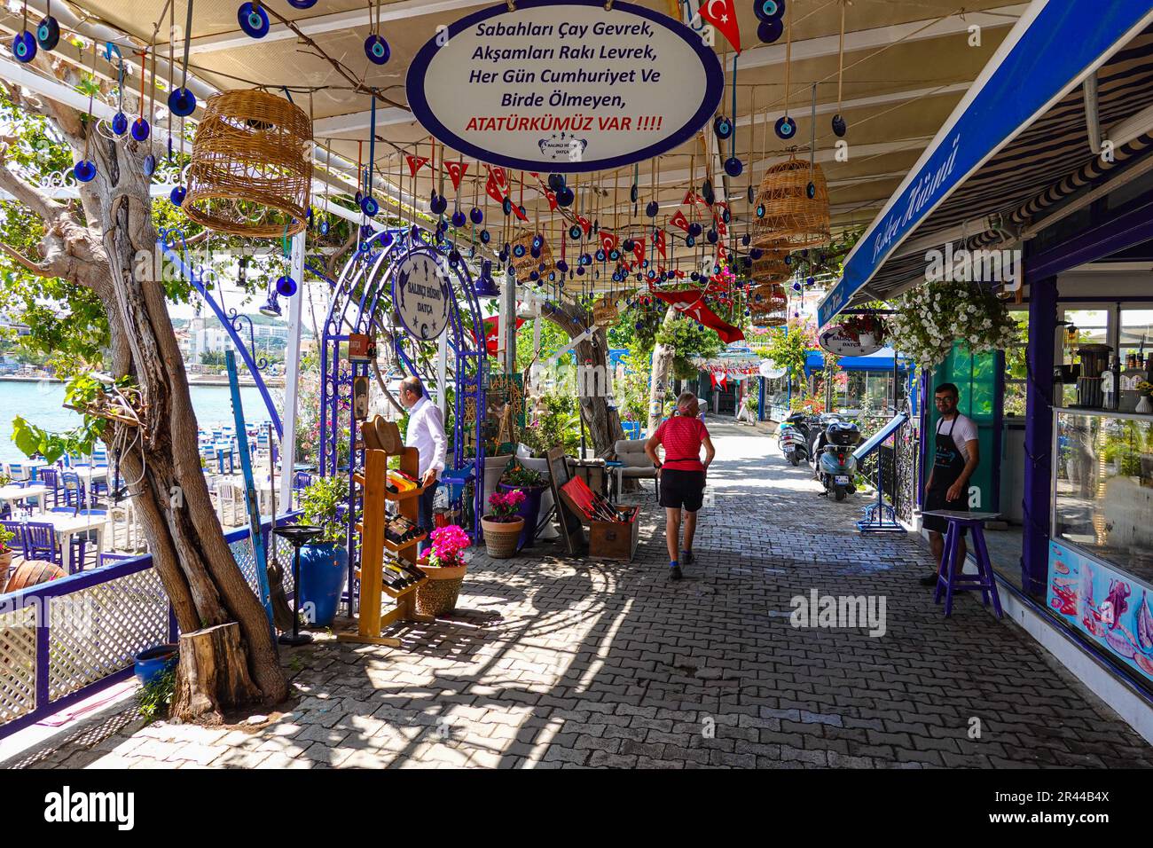 Tempo soleggiato nella popolare destinazione turistica turca di Datca, Costa Turchese, Turchia Foto Stock