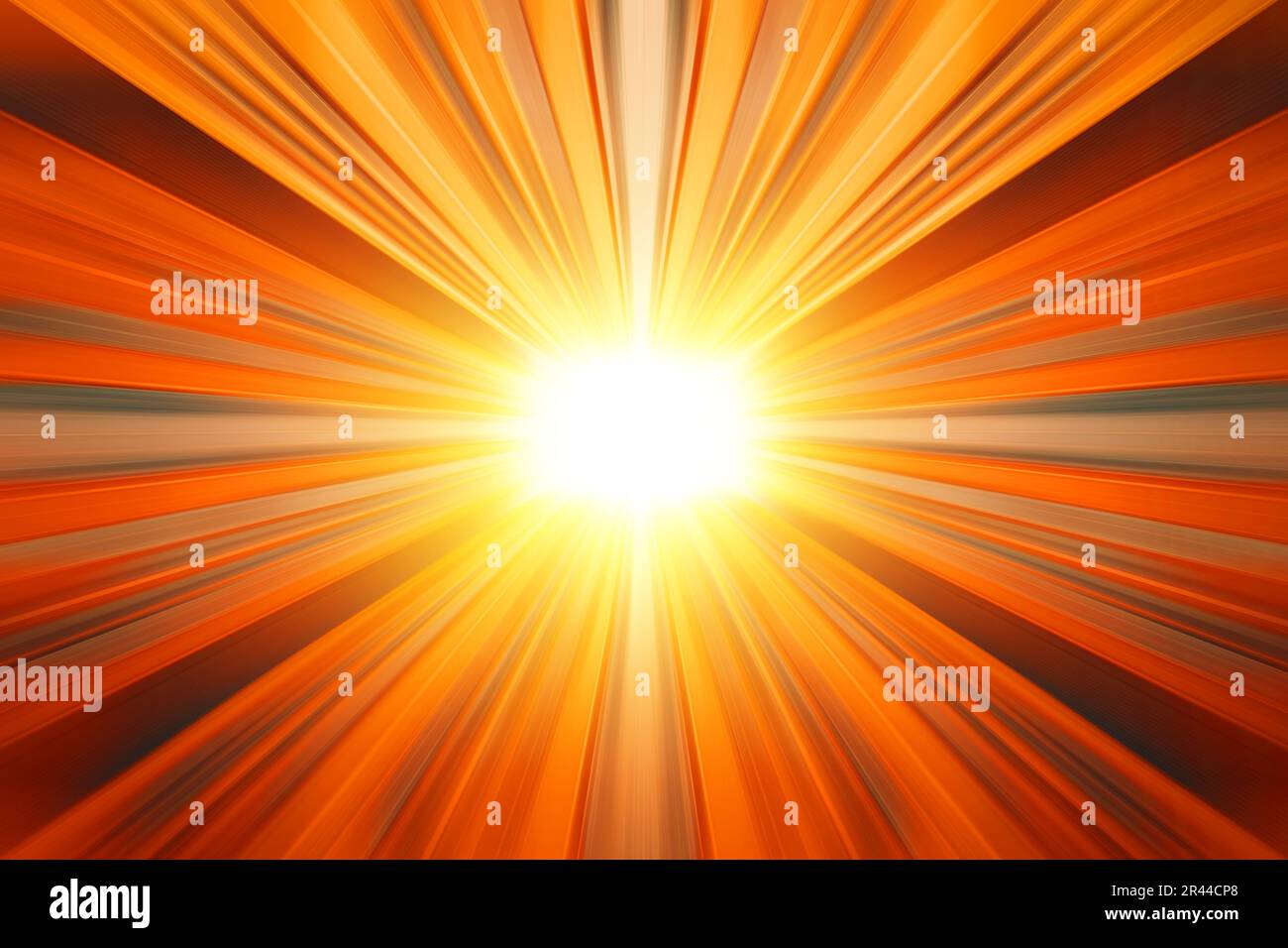 Luce solare luminoso effetto zoom sfocatura ad alta velocità effetto astratto per elemento grafico. Foto Stock