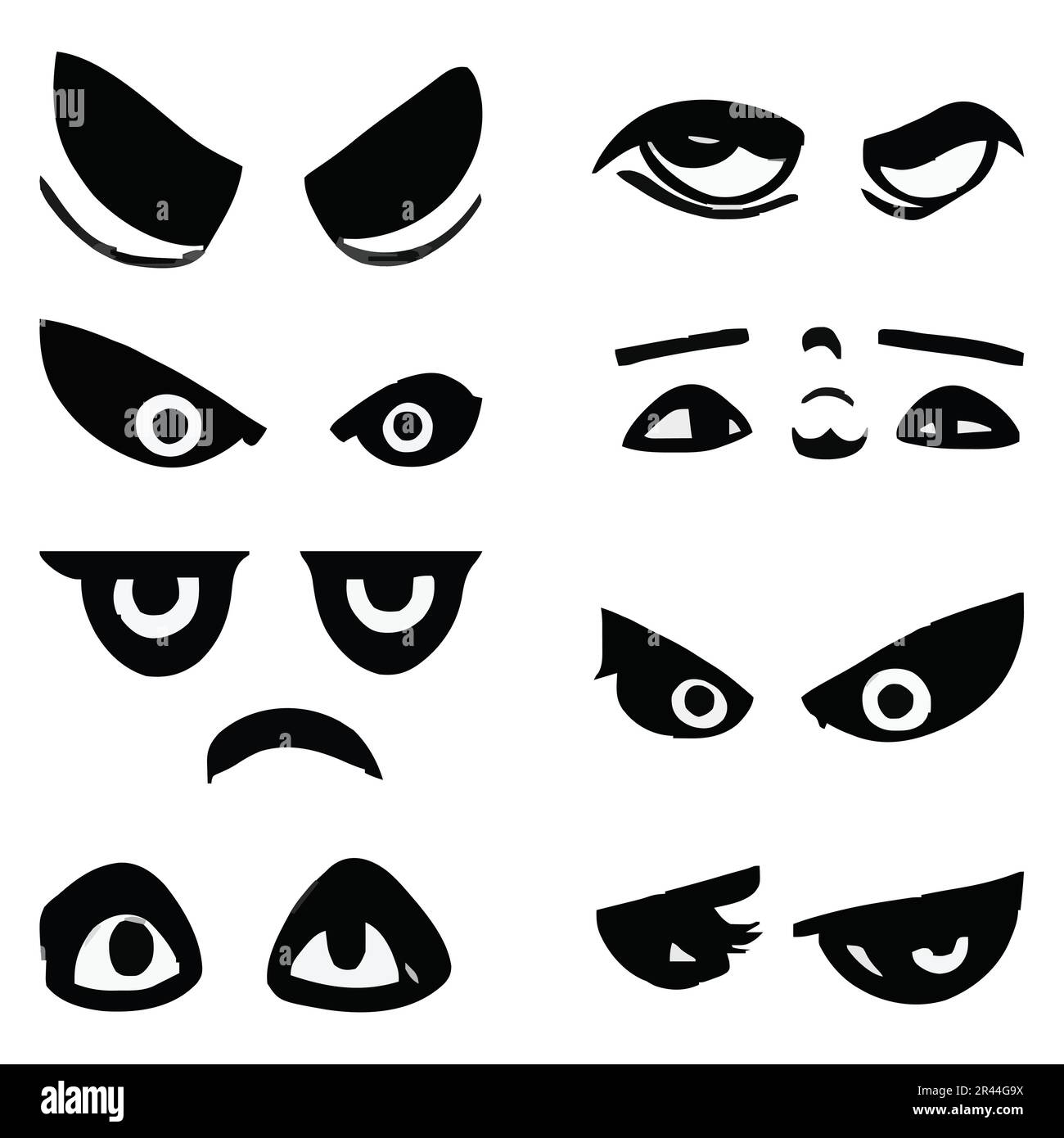 Set di file vettoriale espressioni facciali occhi Illustrazione Vettoriale