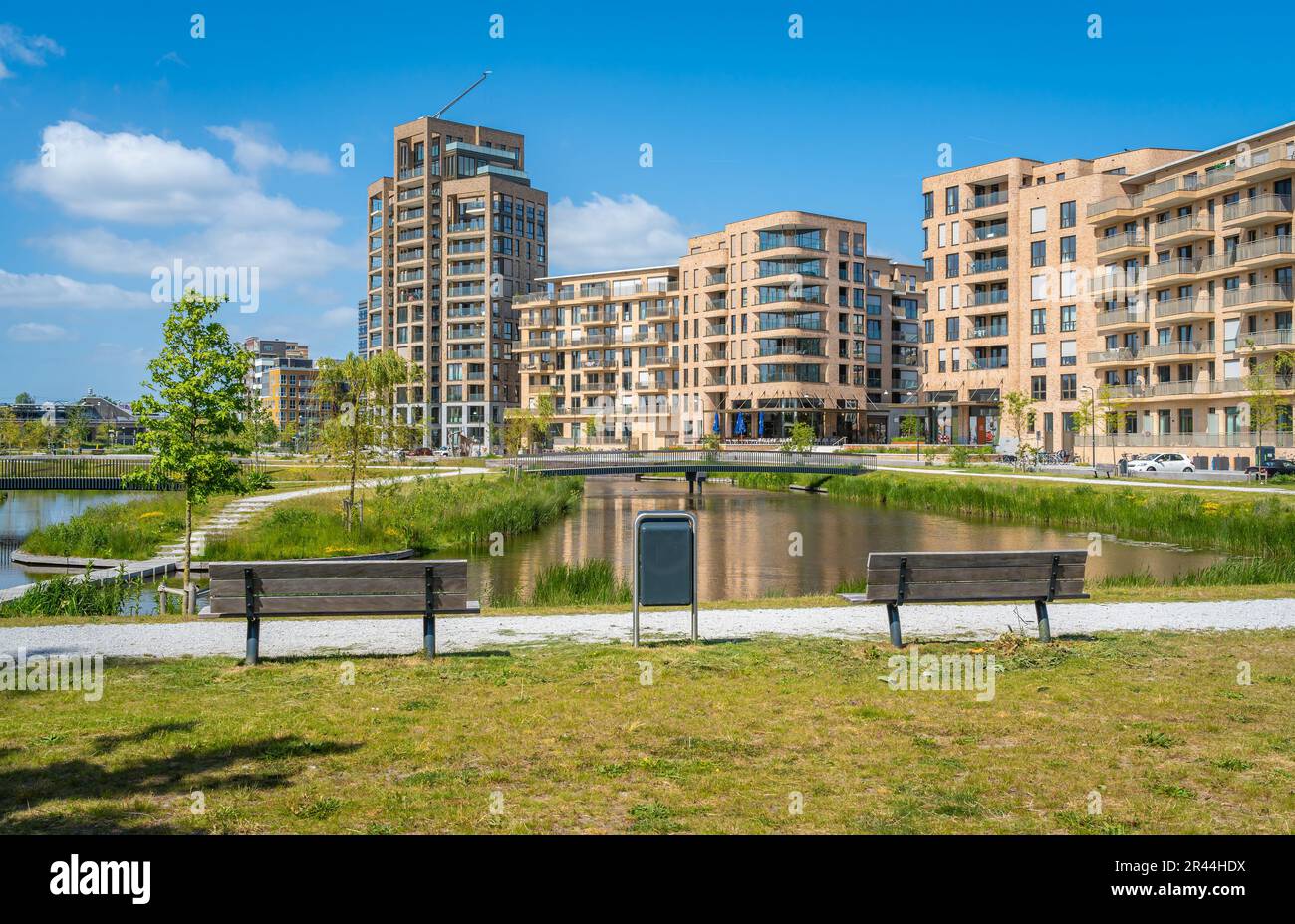 Holland Park Diemen, nuovo e moderno quartiere ai margini di Amsterdam, Paesi Bassi Foto Stock