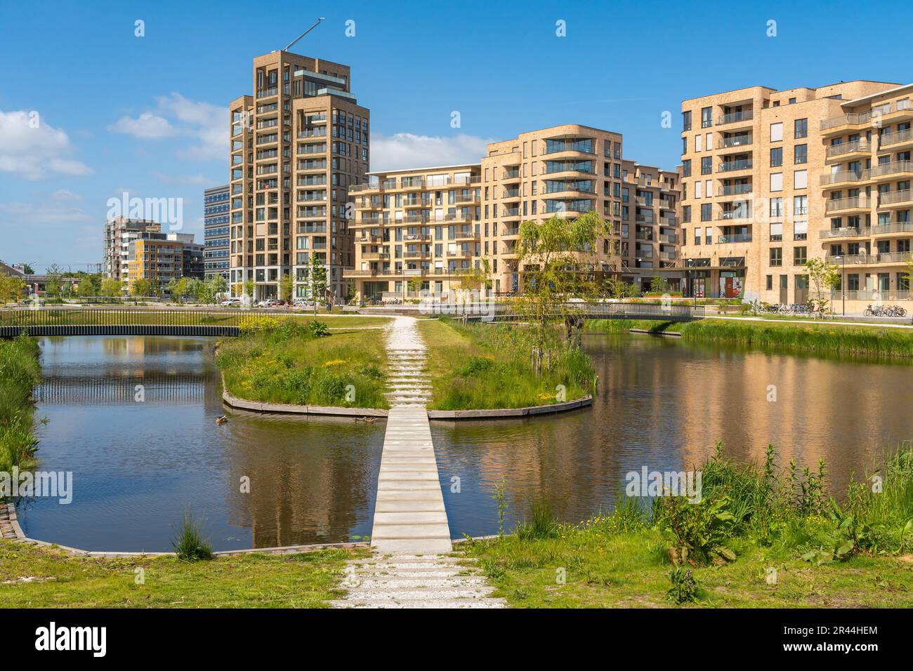 Holland Park Diemen, nuovo e moderno quartiere ai margini di Amsterdam, Paesi Bassi Foto Stock