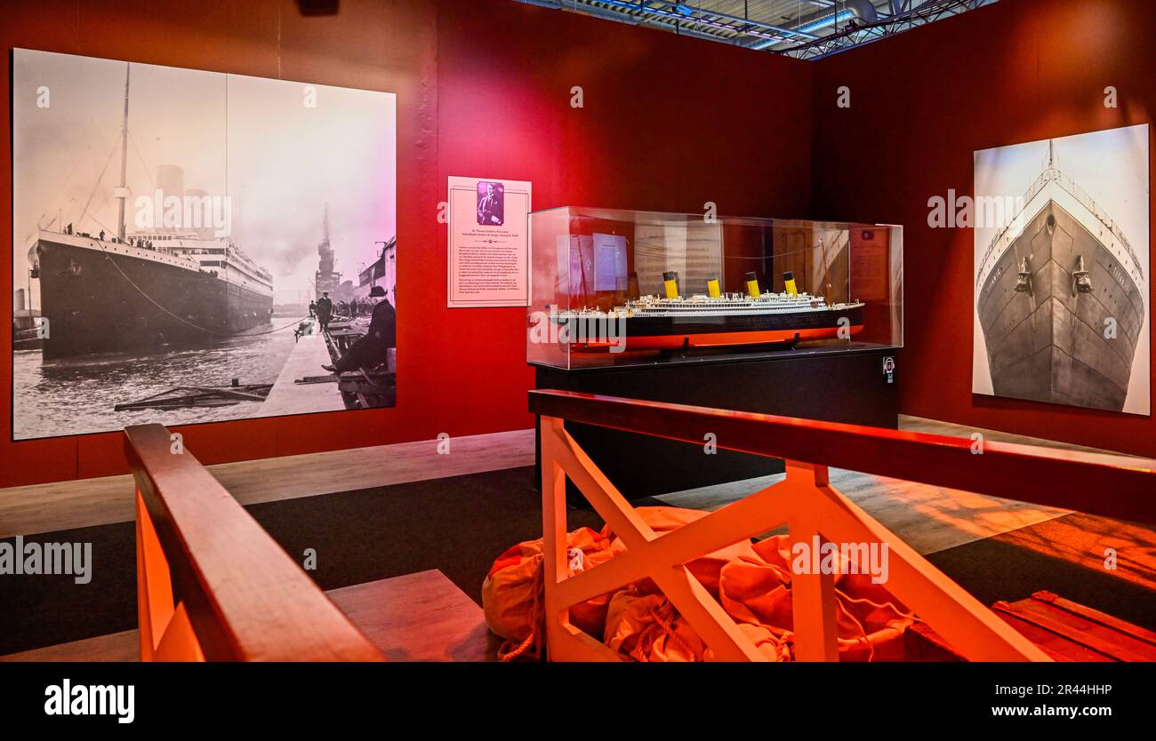 Linkoping, Svezia. 26 maggio 2023. La mostra mondiale Titanic: The Artifact Exhibition ha la sua prima nordica a Tornby a Linköping il 27 maggio 2023. Foto: Jonas Ekströmer/TT/code 10030 Credit: TT News Agency/Alamy Live News Foto Stock