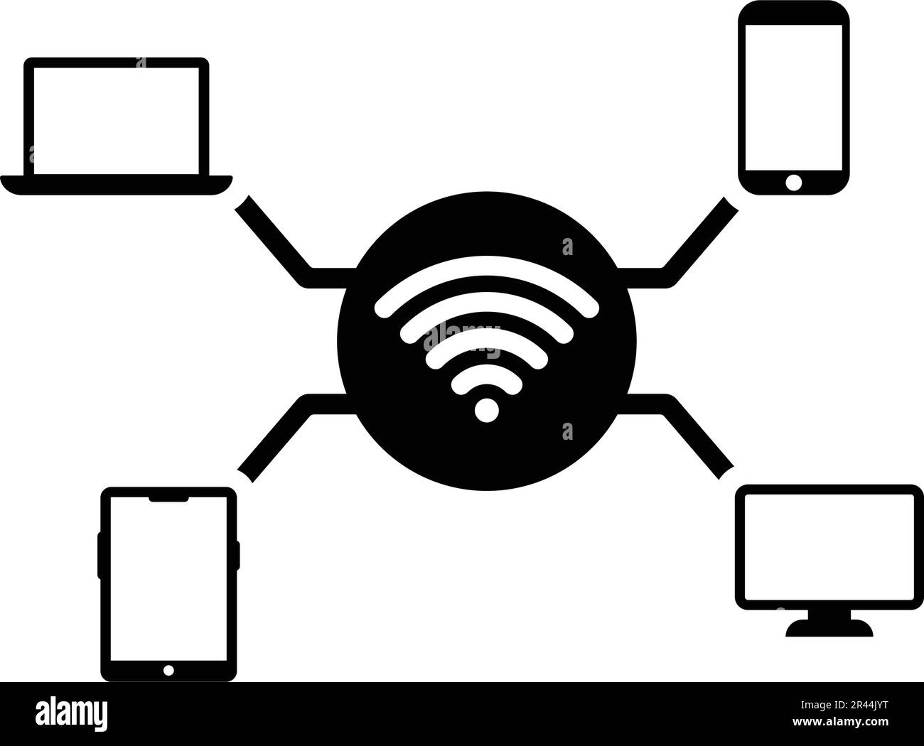 Icona di accesso, rete, provisioning: Ideale per la progettazione e lo sviluppo di siti Web, file stampati e presentazioni, materiali promozionali, Illust Illustrazione Vettoriale