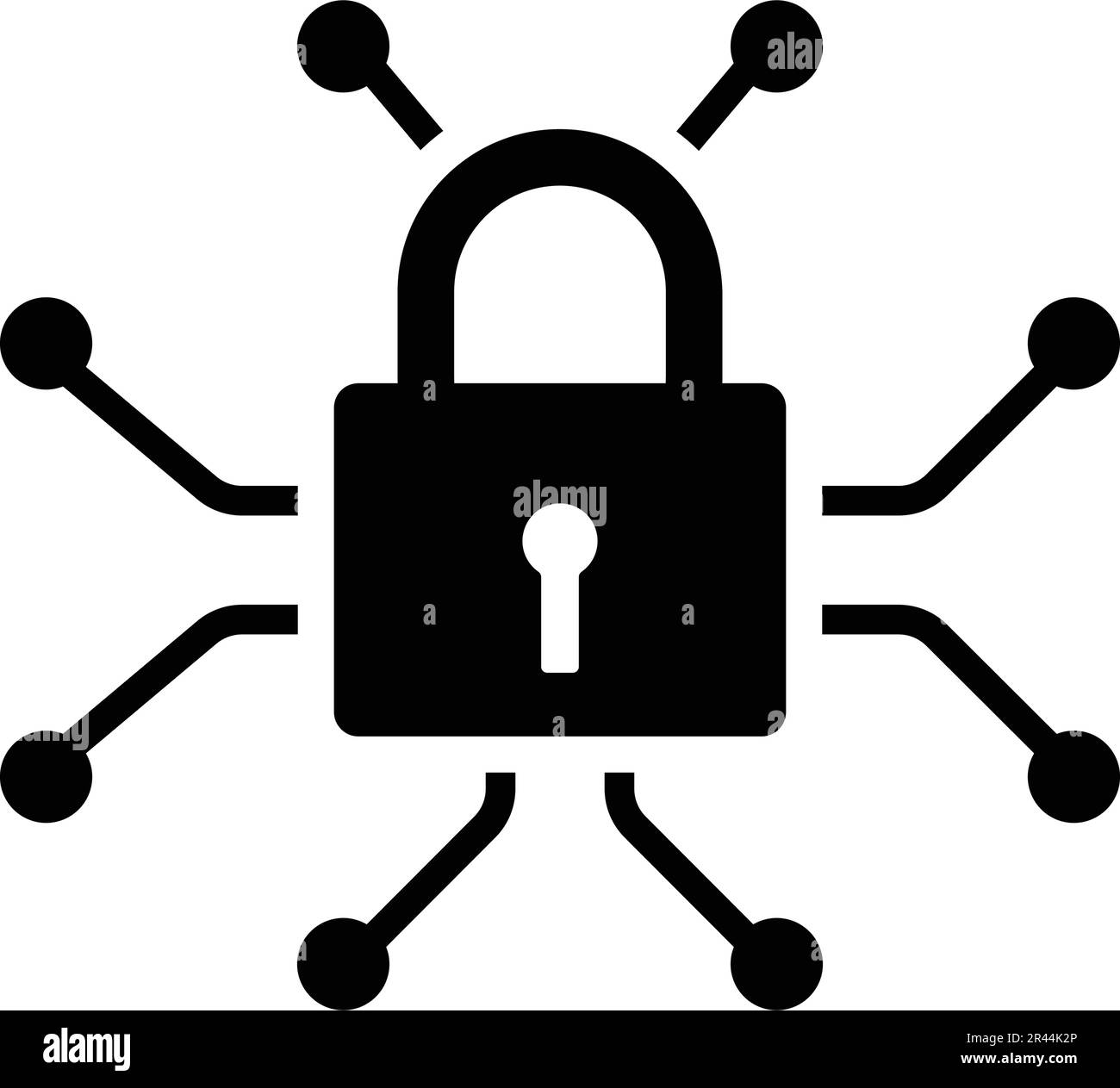 Icona connettività e sicurezza informatica: Ideale per la progettazione e lo sviluppo di siti Web, file stampati e presentazioni, materiali promozionali, Illu Illustrazione Vettoriale