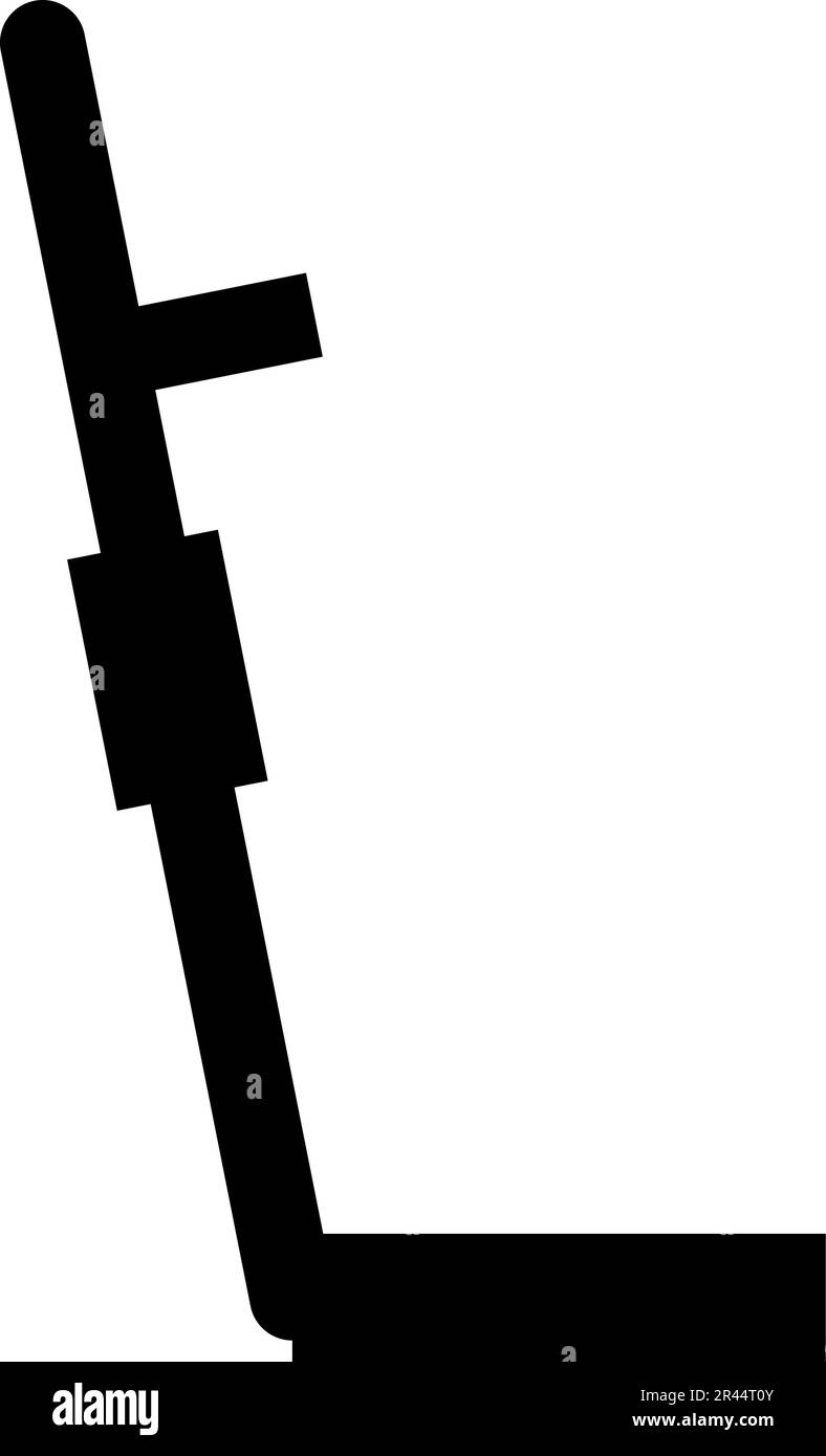 Icona rilevatore di metalli colore nero vettore illustrazione immagine piatto stile semplice Illustrazione Vettoriale