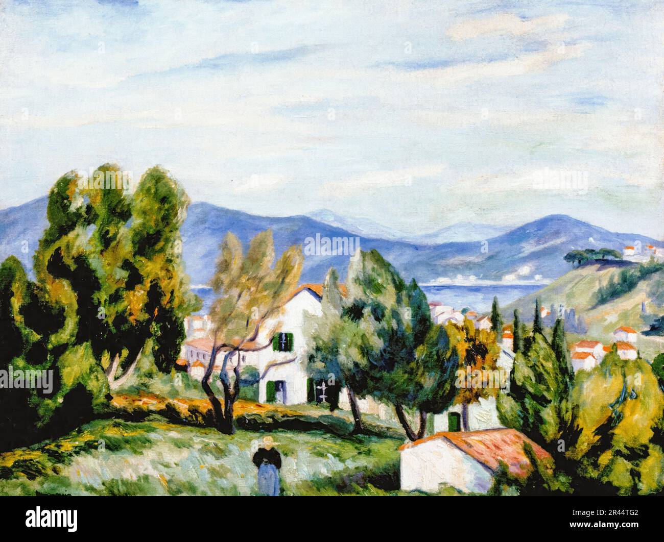 Henri Manguin, Saint Tropez vu de la Maison de Vildrac (Saint Tropez visto dalla casa di Vildrac), pittura di paesaggio prima del 1949 Foto Stock