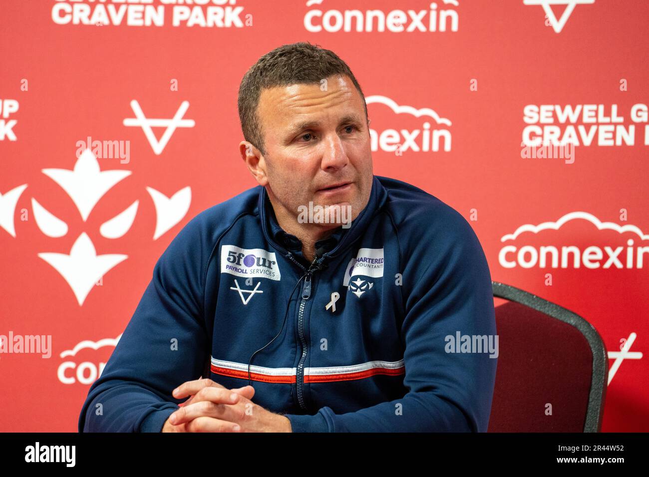 Conferenza stampa, Willie Peters, Head Coach of Superleague club, Hull Kingston Rovers Foto Stock