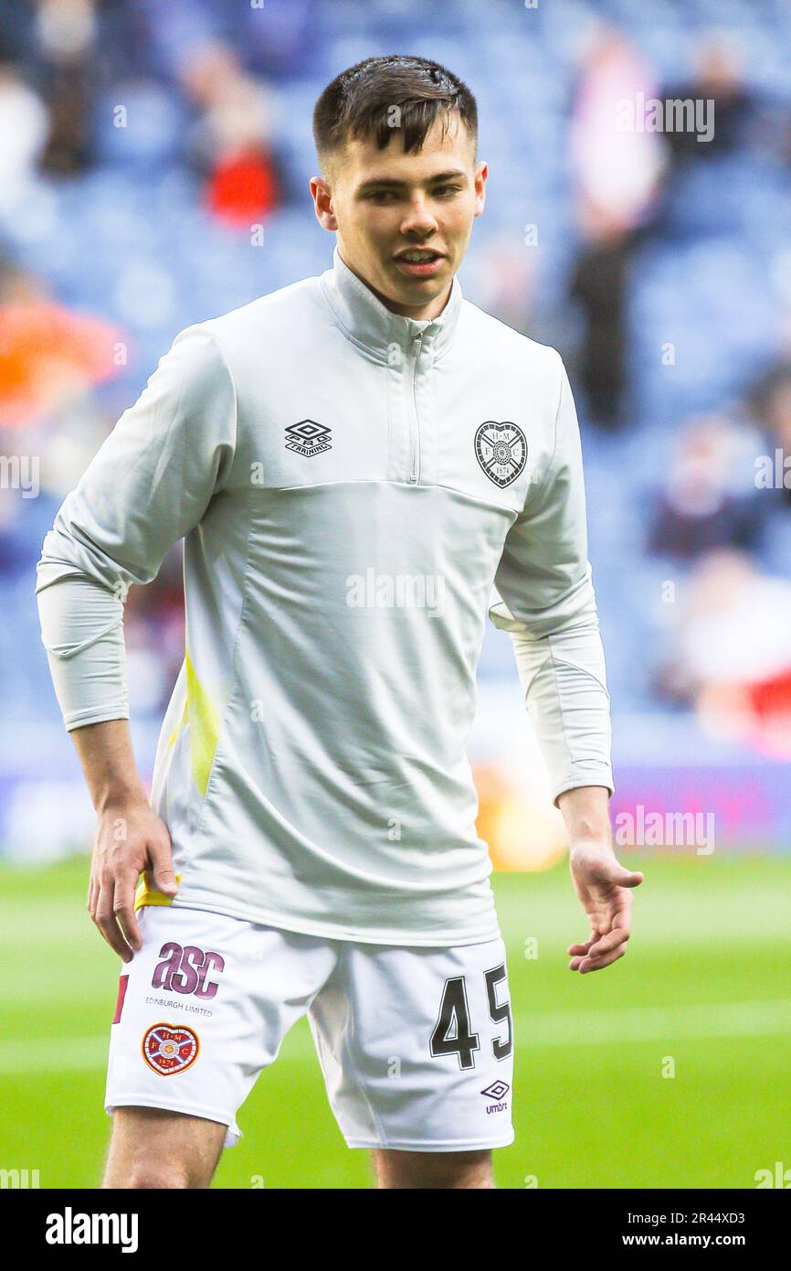 Macaulay Tait, attualmente centrocampista di sinistra per Heart of Midlothian, una squadra di calcio della Scottish Premiership. Immagine acquisita durante una sessione di formazione. Foto Stock
