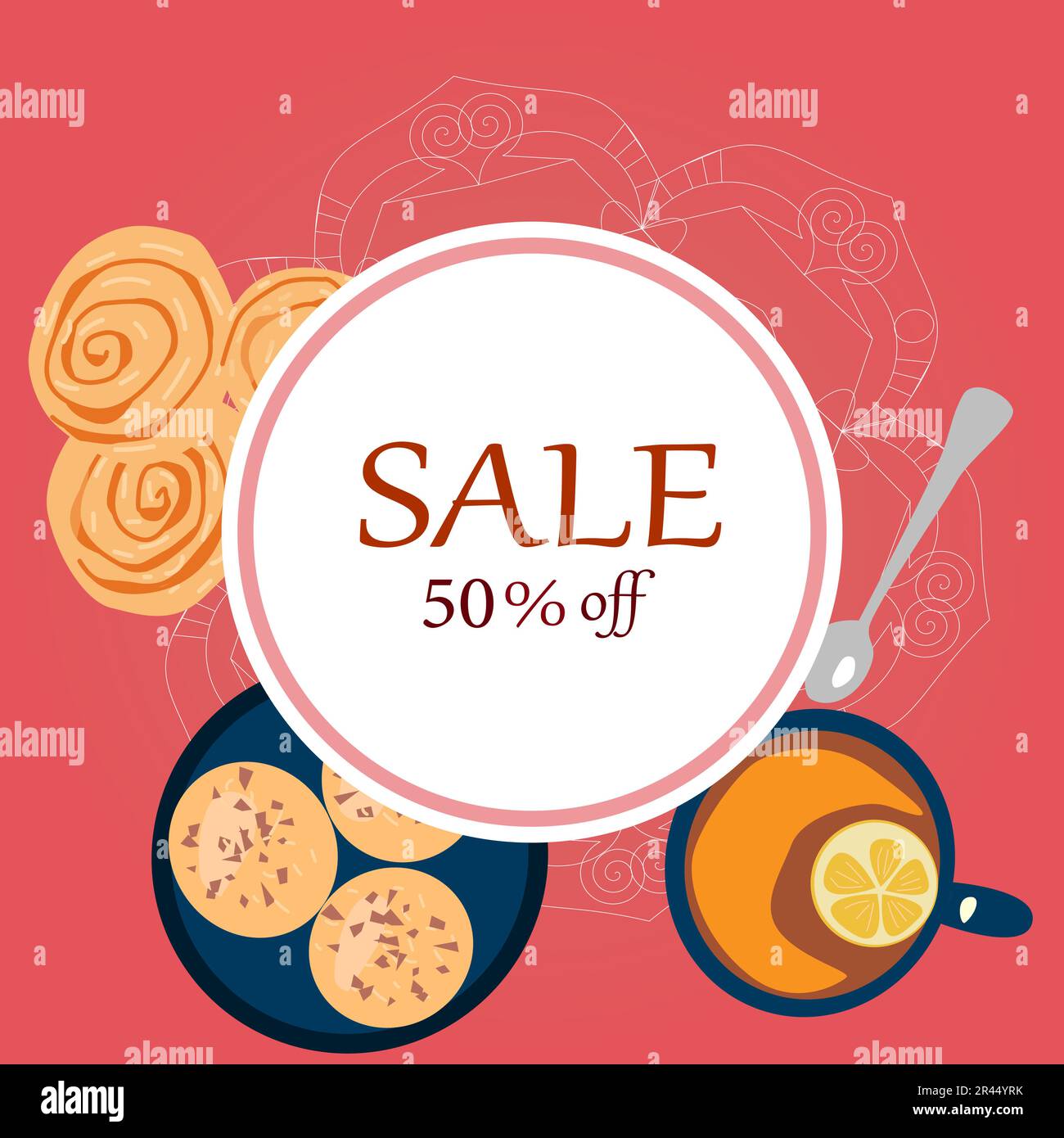 banner di sconto stagionale su sfondo rosa Illustrazione Vettoriale