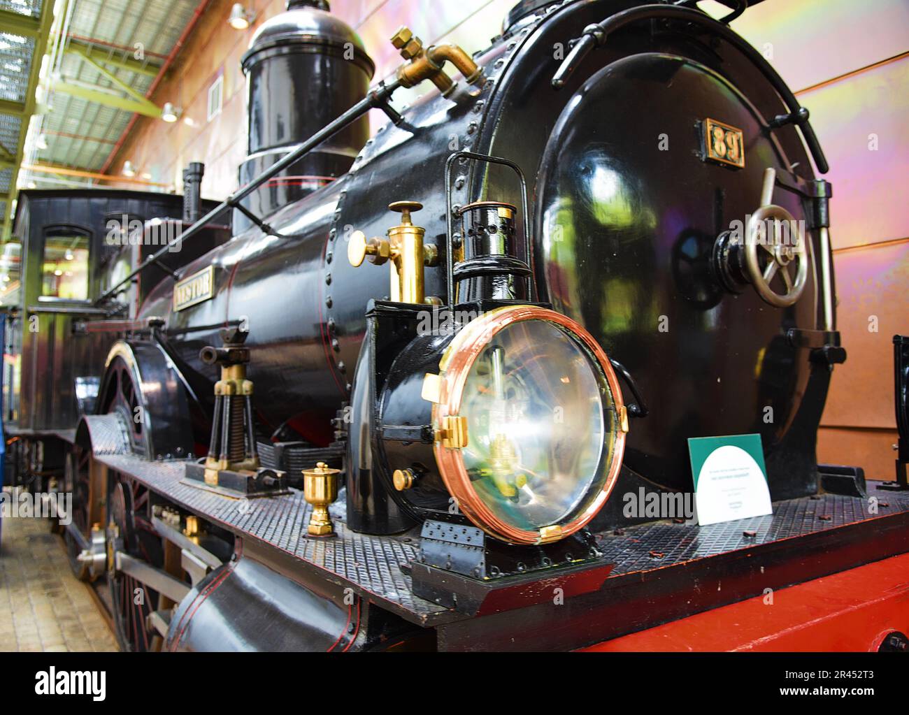 Utrecht, Paesi Bassi. Maggio 2023. Vecchie locomotive a vapore al Museo ferroviario di Utrecht. Foto di alta qualità Foto Stock