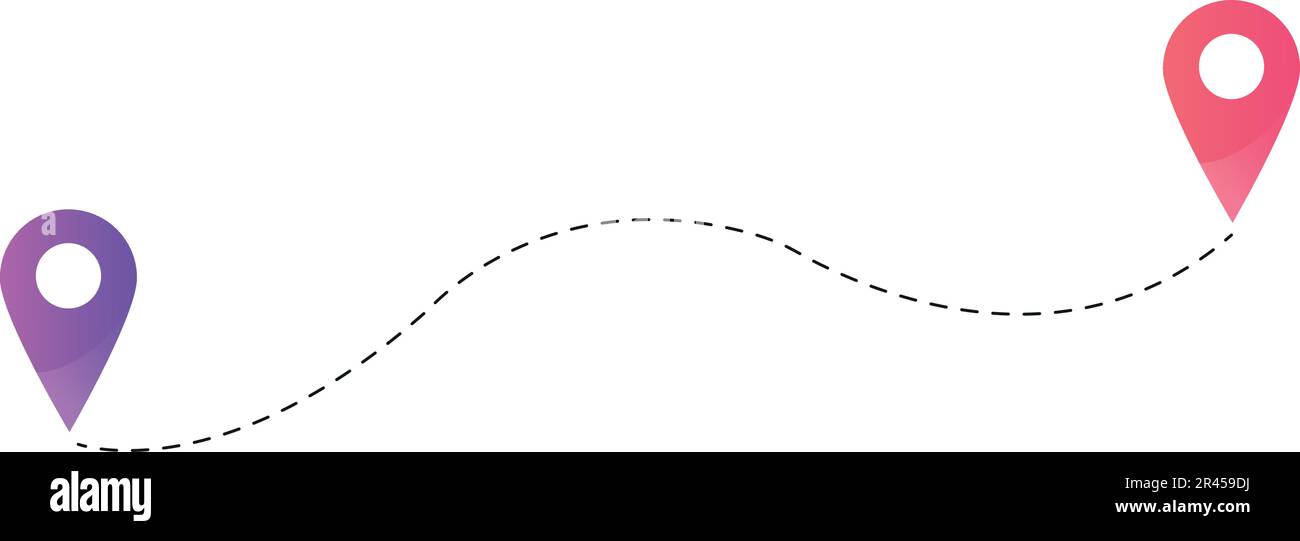 disegno vettoriale percorso distanza posizione Illustrazione Vettoriale