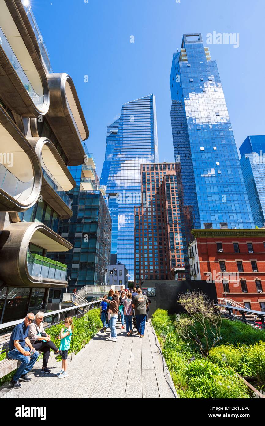 The Highline, Public Elevated New York City Park, Chelsea, Meatpacking District, Manhatten, New York City, NY, Stati Uniti d'America Foto Stock