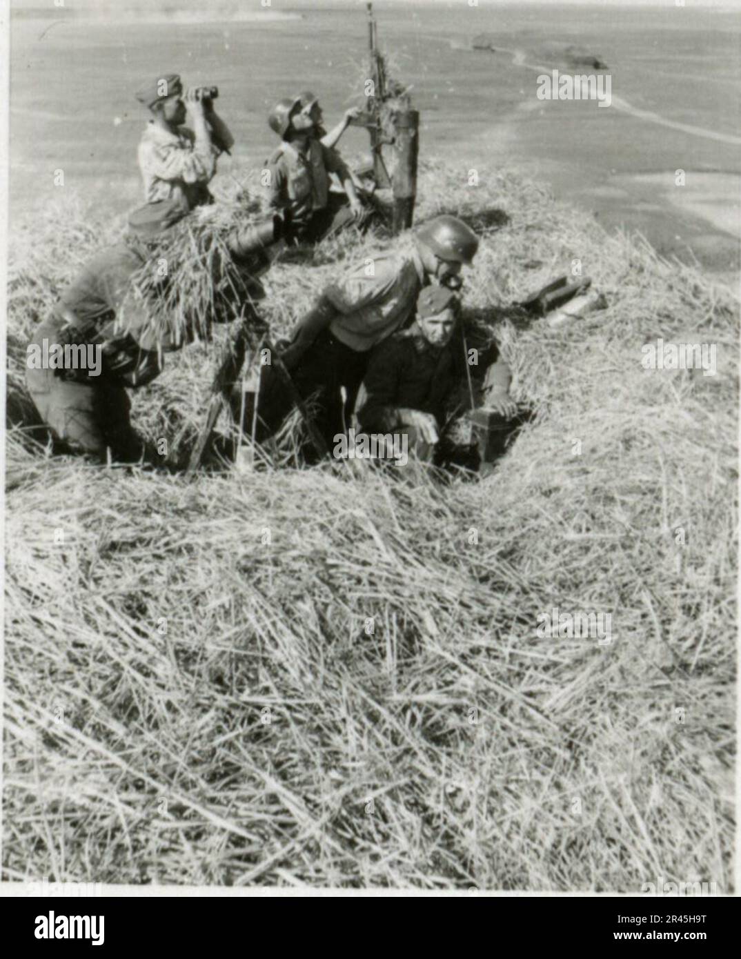 Augustin, Paul, fotografo SS della Leibstandarte Adolf Hitler. Eventi documentati in Olanda, Francia (1940) e Russia (1941-43). Prigionieri di guerra francesi, costruzione di ponti, equipaggio di armi anticarro, squadra di mitragliatrici, convogli di veicoli in strada e in città, fortezze belghe, prigionieri di campo di guerra, scene di distruzione, attività post-combattimento e di occupazione, addestramento e attività sportive, Hitler Youth e Bund Deutscher Mädel (Lega delle ragazze tedesche) attività sportive e spettacoli culturali, formazioni di unità e cerimonie, ospedale da campo, foto formali individuali e di gruppo, antiaerei leggeri Foto Stock