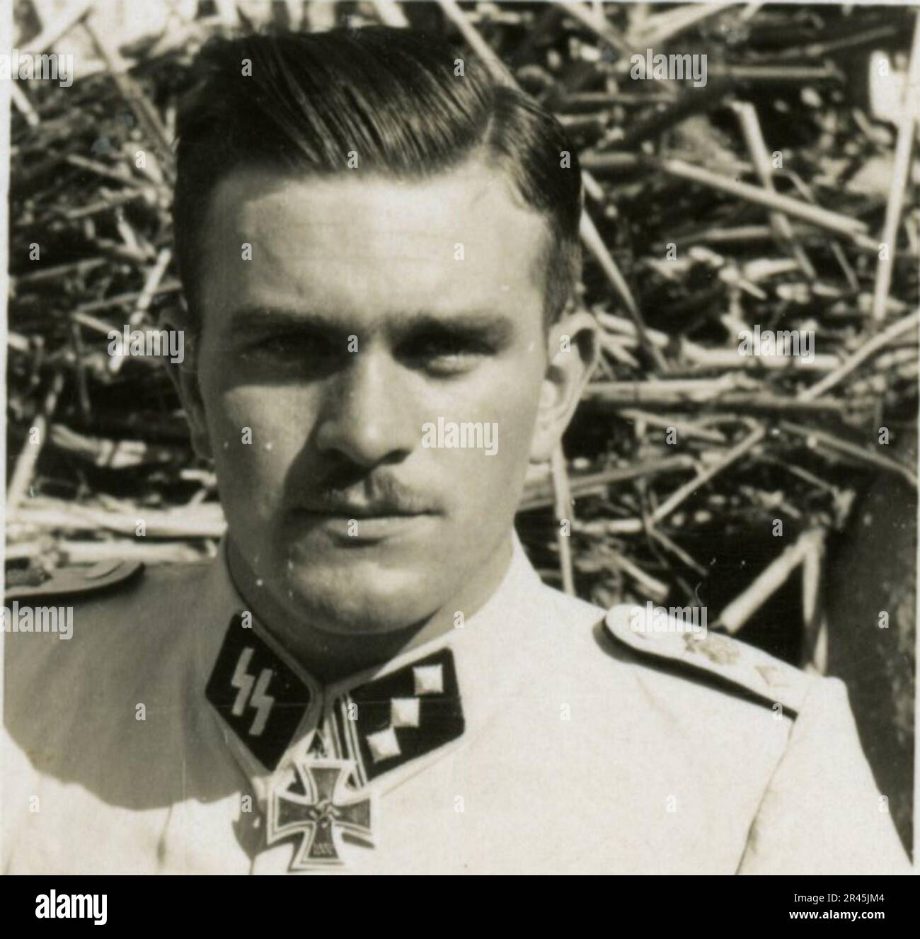 Augustin, Paul, fotografo SS della Leibstandarte Adolf Hitler. Eventi documentati in Olanda, Francia (1940) e Russia (1941-43). Prigionieri di guerra francesi, costruzione di ponti, equipaggio di armi anticarro, squadra di mitragliatrici, convogli di veicoli in strada e in città, fortezze belghe, prigionieri di campo di guerra, scene di distruzione, attività post-combattimento e di occupazione, addestramento e attività sportive, Hitler Youth e Bund Deutscher Mädel (Lega delle ragazze tedesche) attività sportive e spettacoli culturali, formazioni di unità e cerimonie, ospedale da campo, foto formali individuali e di gruppo, antiaerei leggeri Foto Stock