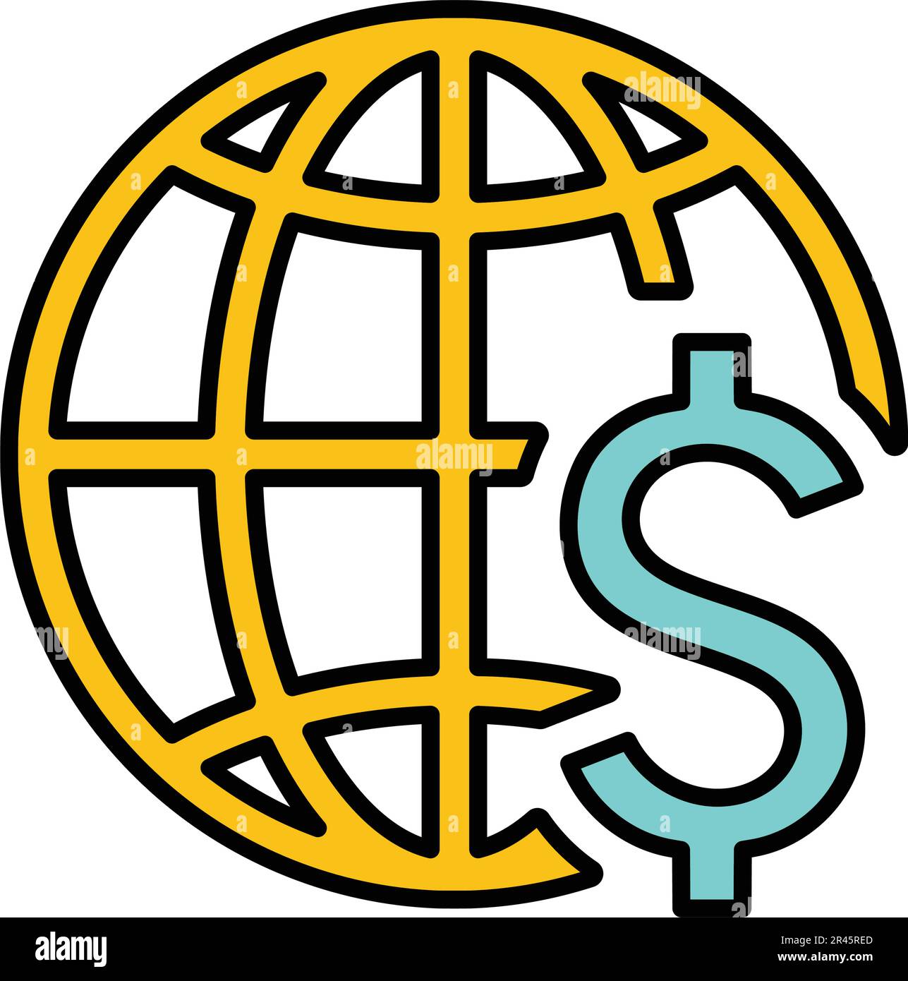 Icona del mercato finanziario globale. Da utilizzare per la progettazione e lo sviluppo di siti Web, scopi commerciali, supporti di stampa, Web o qualsiasi tipo di attività di progettazione. Illustrazione Vettoriale