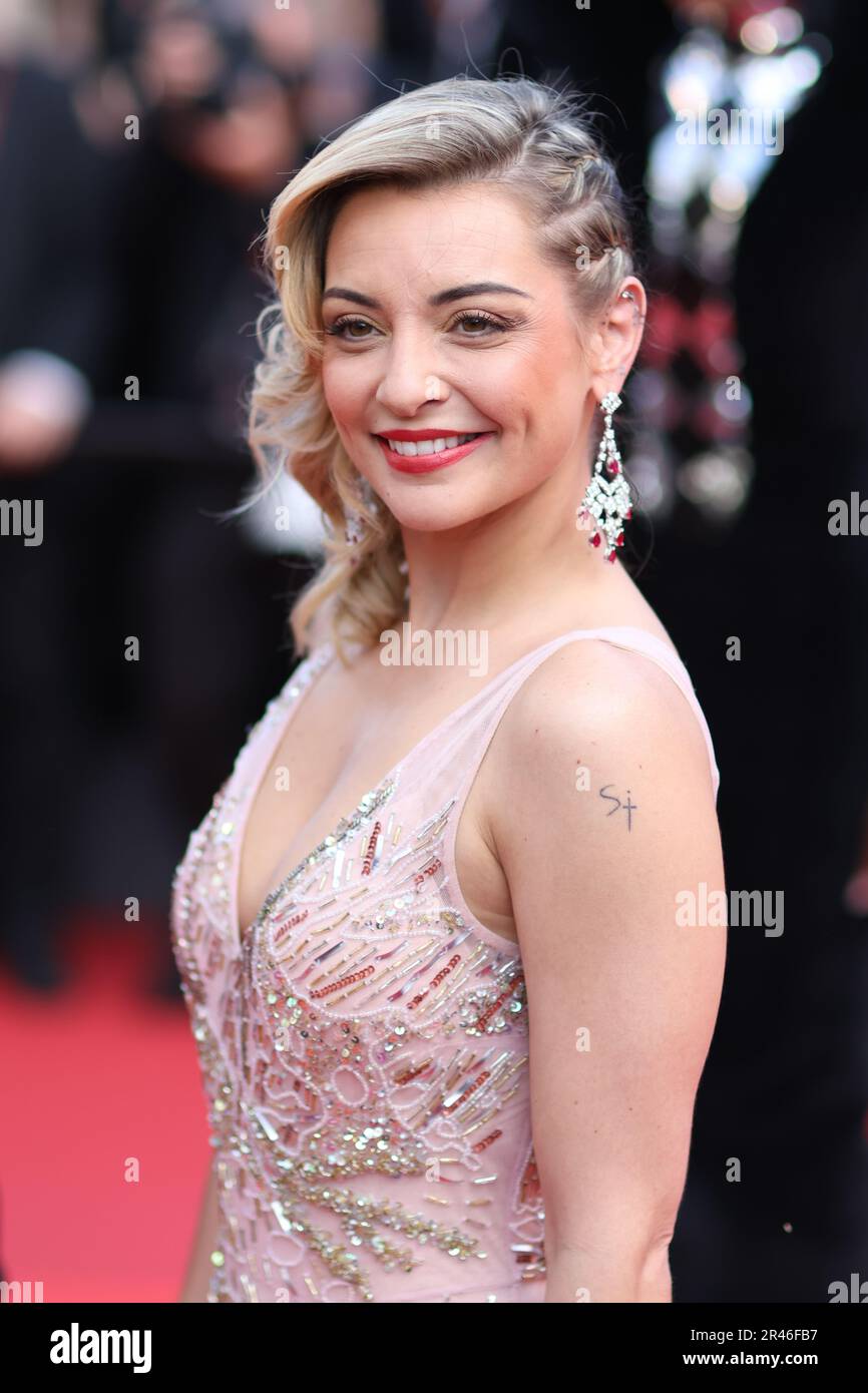 Cannes, Francia. 24th maggio, 2023. Cannes, Francia 24. Maggio 2023; Priscilla Betti partecipa al tappeto rosso 'la Passion De Dodin Bouffant' durante il 76th° festival annuale di Cannes al Palais des Festivals il 24 maggio 2023 a Cannes, foto e copyright immagini Thierry CARPICO/ATP (CARPICO Thierry/ATP/SPP) Credit: SPP Sport Press Photo. /Alamy Live News Foto Stock