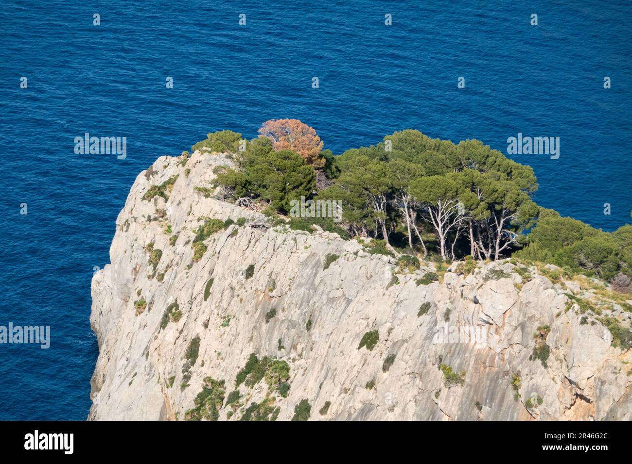 Vista dall'attrazione turistica Mirador de es Colomer sul Formentor di Maiorca, Maiorca, Isole Baleari, Spagna. Foto Stock