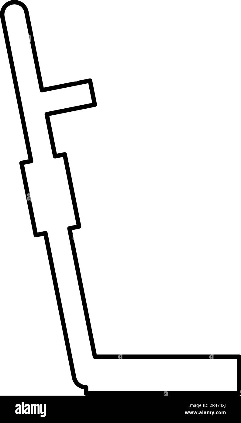 Metal detector contour contorno linea icona colore nero vettore illustrazione immagine sottile piatto stile semplice Illustrazione Vettoriale