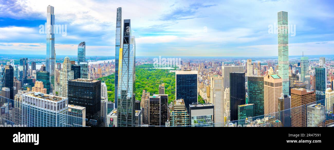 Skyline di Central Park, Manhatten, Vista panoramica, New York City, NY, Stati Uniti d'America Foto Stock