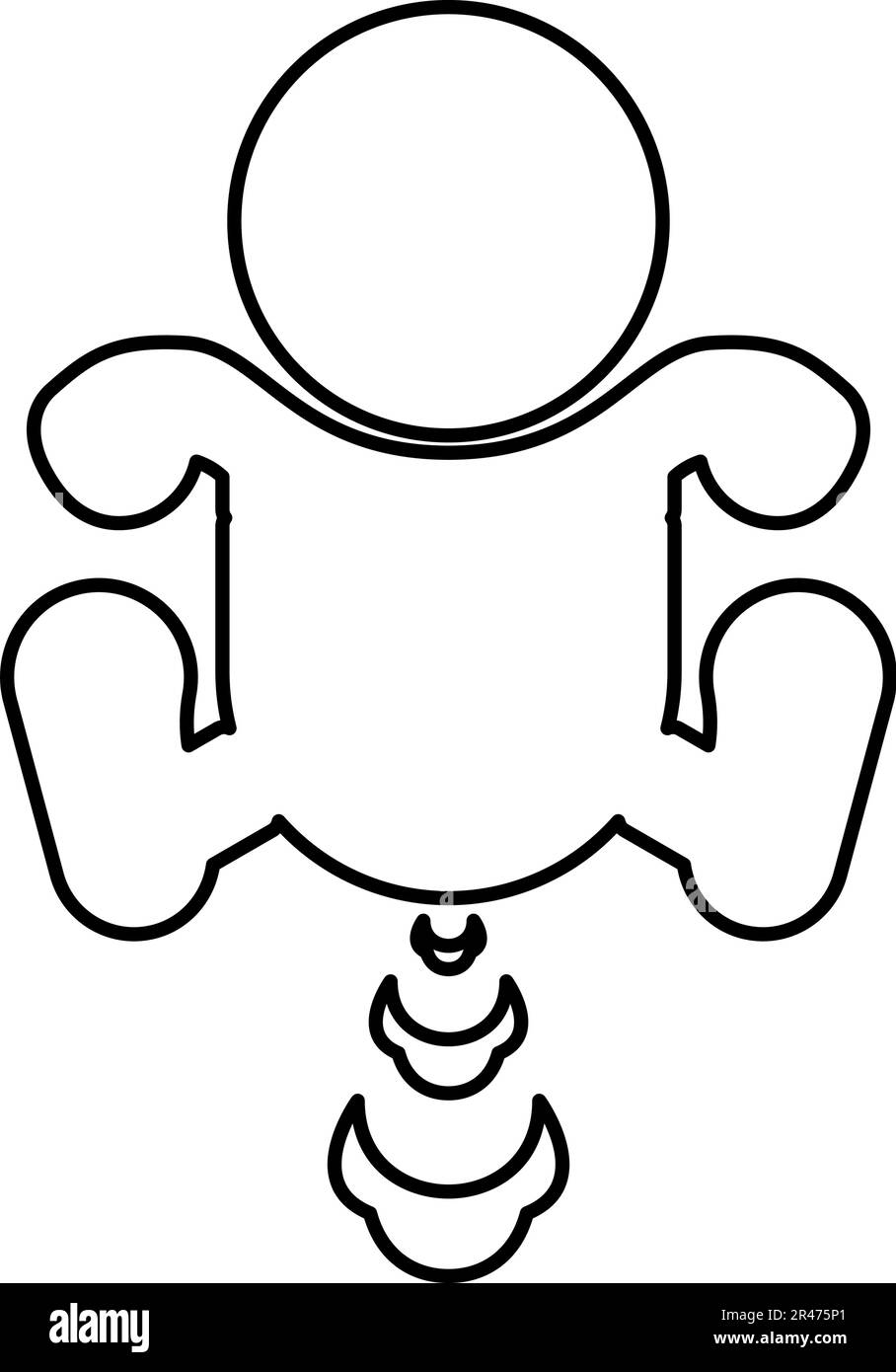 Bambino farts puffing contorno linea icona nero colore vettore illustrazione immagine sottile piatto stile semplice Illustrazione Vettoriale