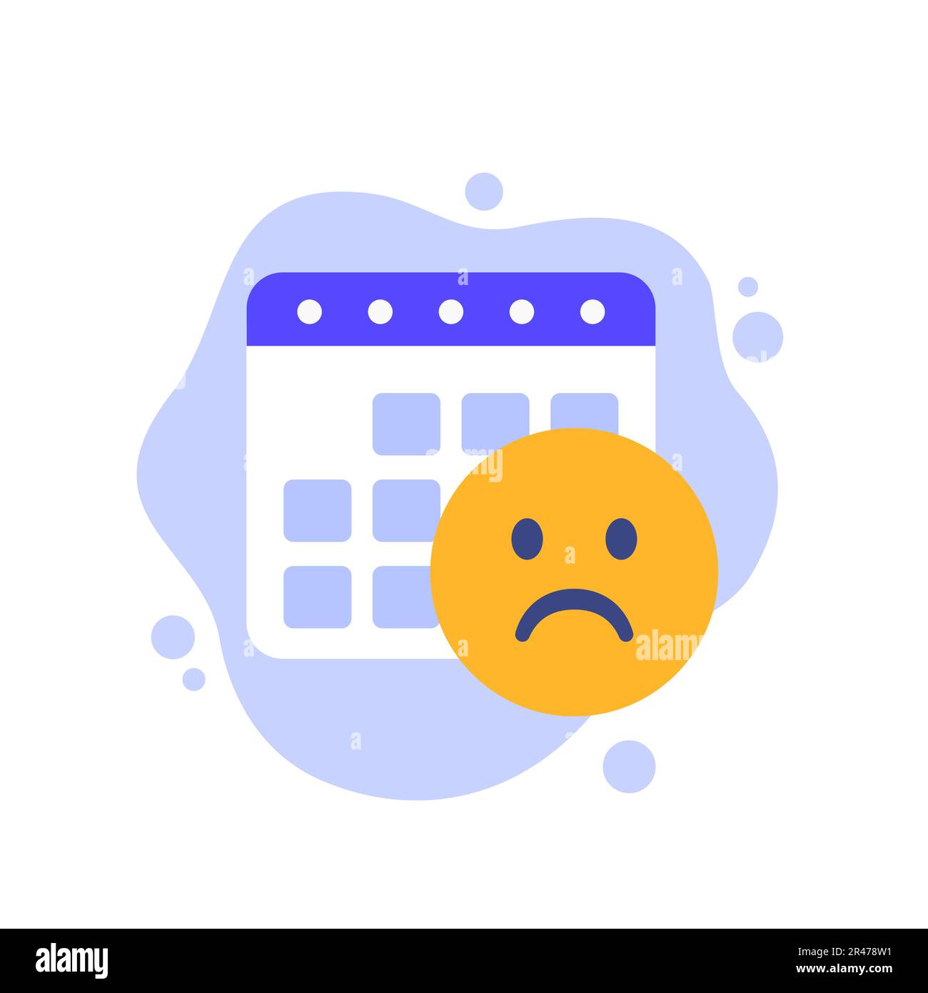 bad day icona con un calendario e emoji, vettore Illustrazione Vettoriale