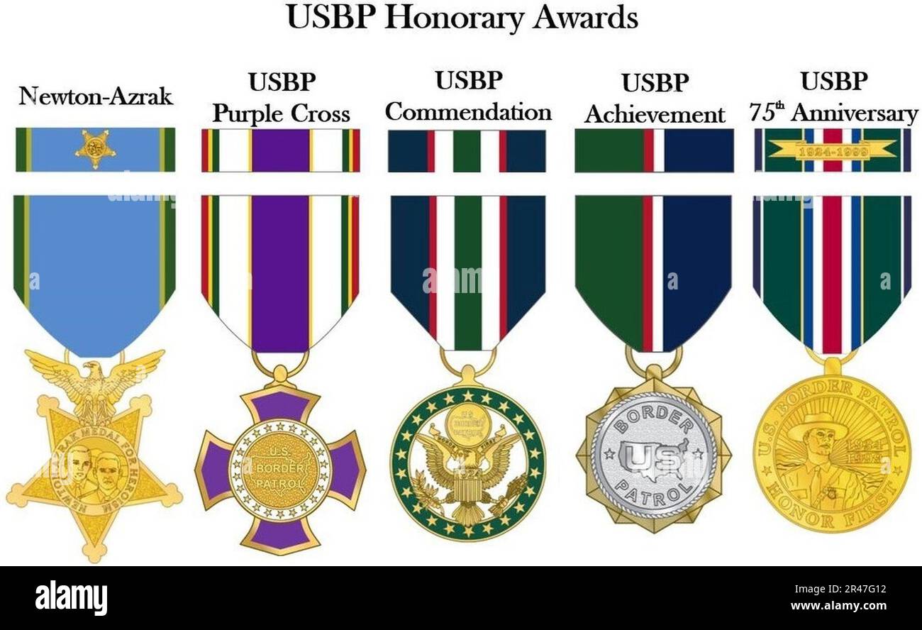 Premi onorari della polizia di frontiera degli Stati Uniti Foto Stock