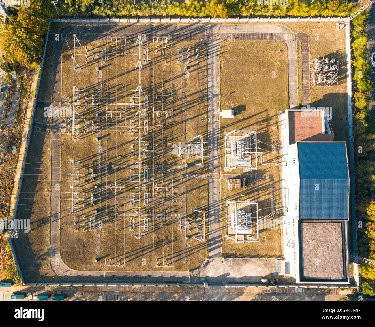 Una vista aerea di un cantiere Foto Stock