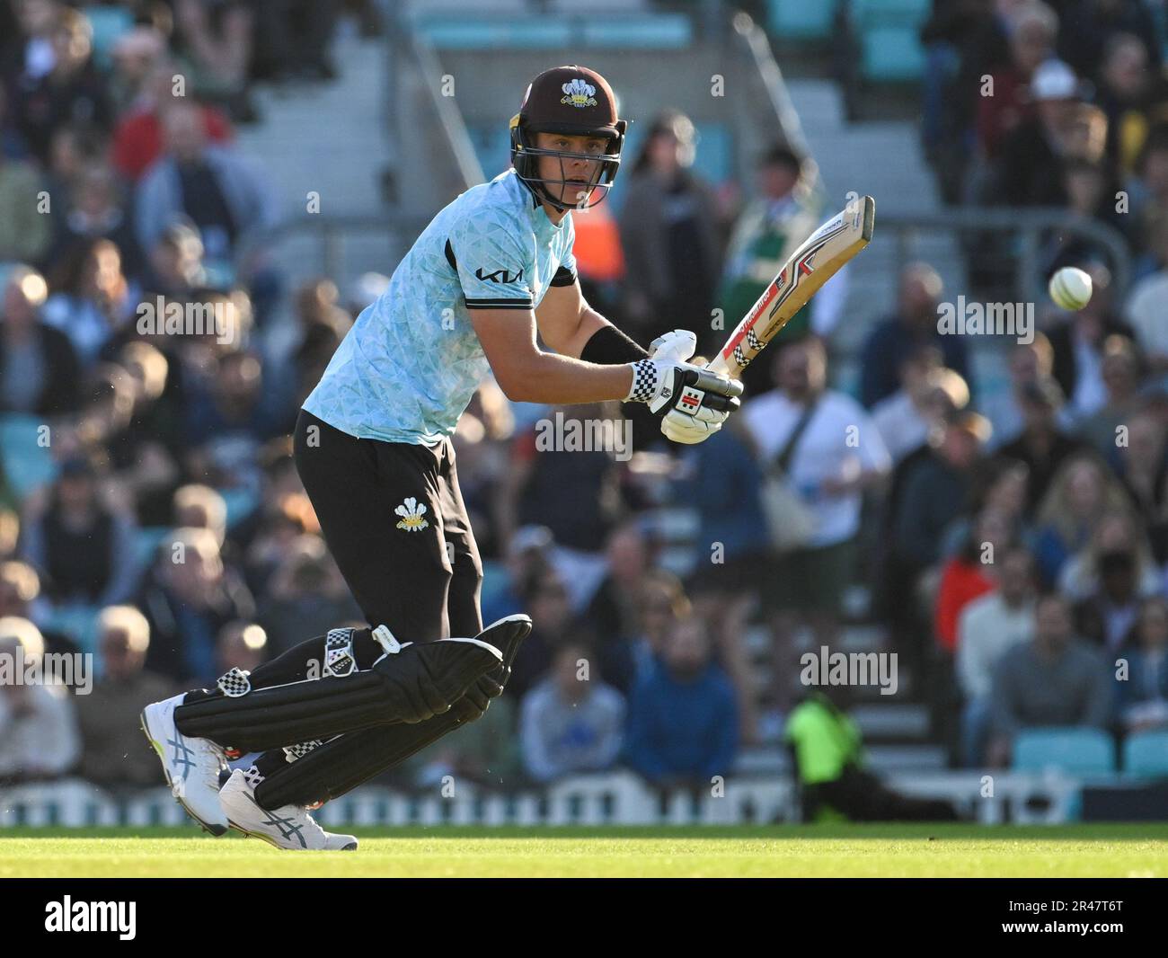 Ovale, Inghilterra. 26 maggio, 2023. Jamie Smith del Surrey County Cricket Club durante la partita Vitality Blast tra Surrey e Kent Spitfire. Credit: Nigel Bramley/Alamy Live News Foto Stock