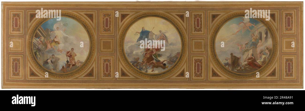 Urbain Bourgeois - Esquisse pour la mairie du 6ème circondario de Parigi. Liberté. Egalité. Fraternité Foto Stock