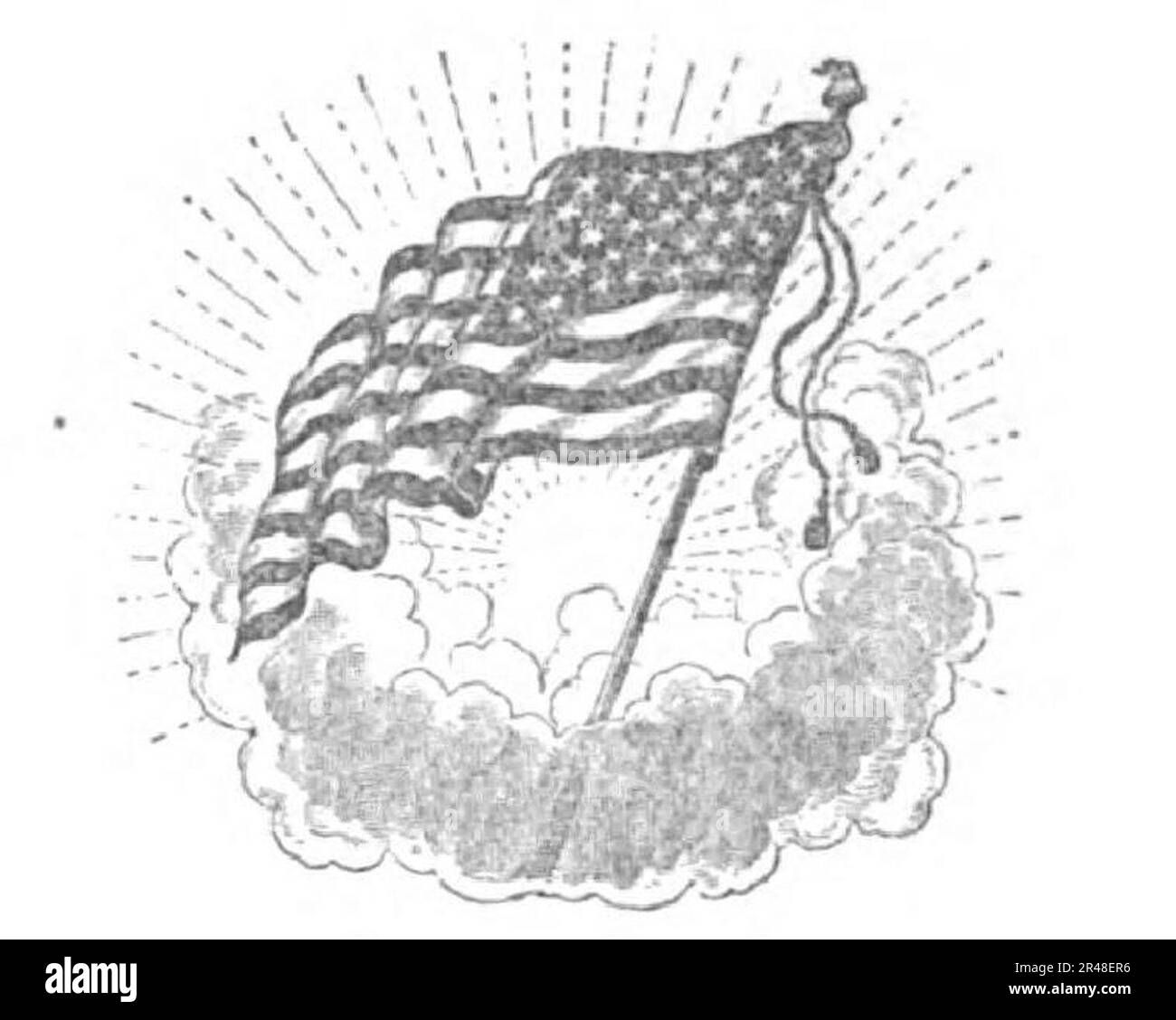 Dettaglio della BANDIERA USA, da- Atlantic Monthly Volume 12 (pagina 11 ritaglio) Foto Stock