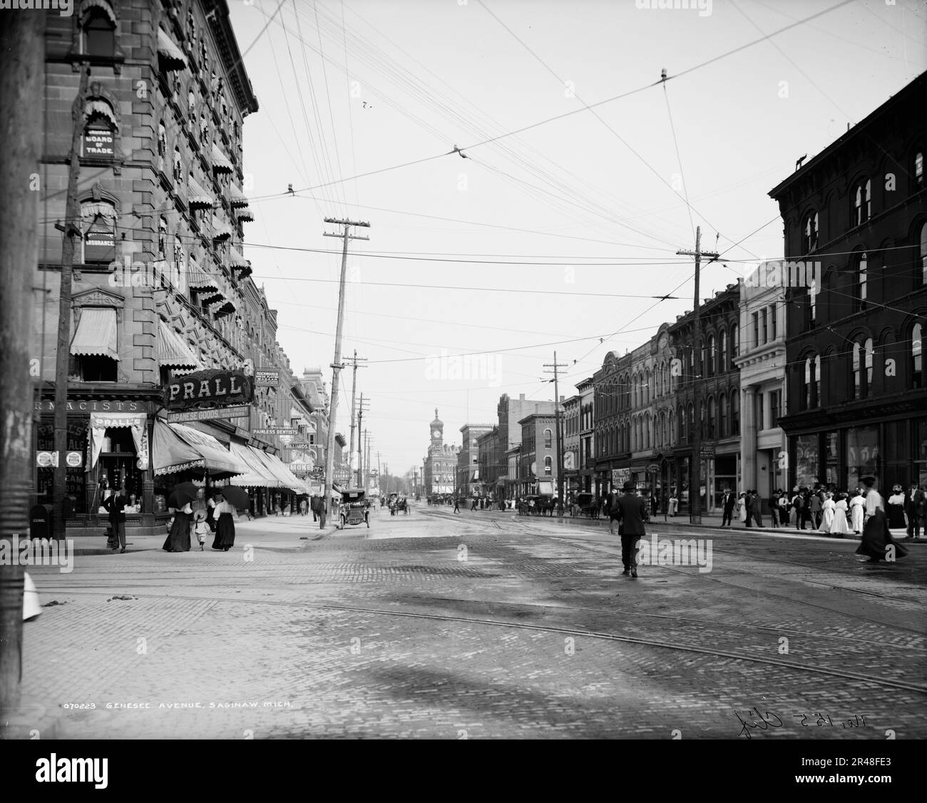 Genesee Avenue, Saginaw, Michigan, tra la 1900 e la 1910. Foto Stock