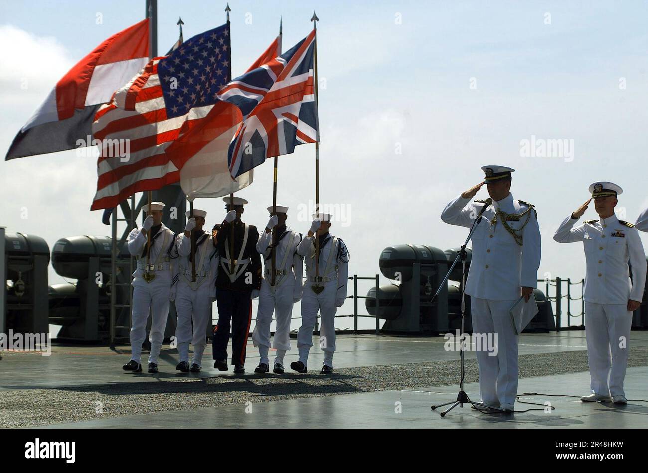 US Navy Battle of Java Sea Remembrance a bordo di LCC 19 Foto Stock