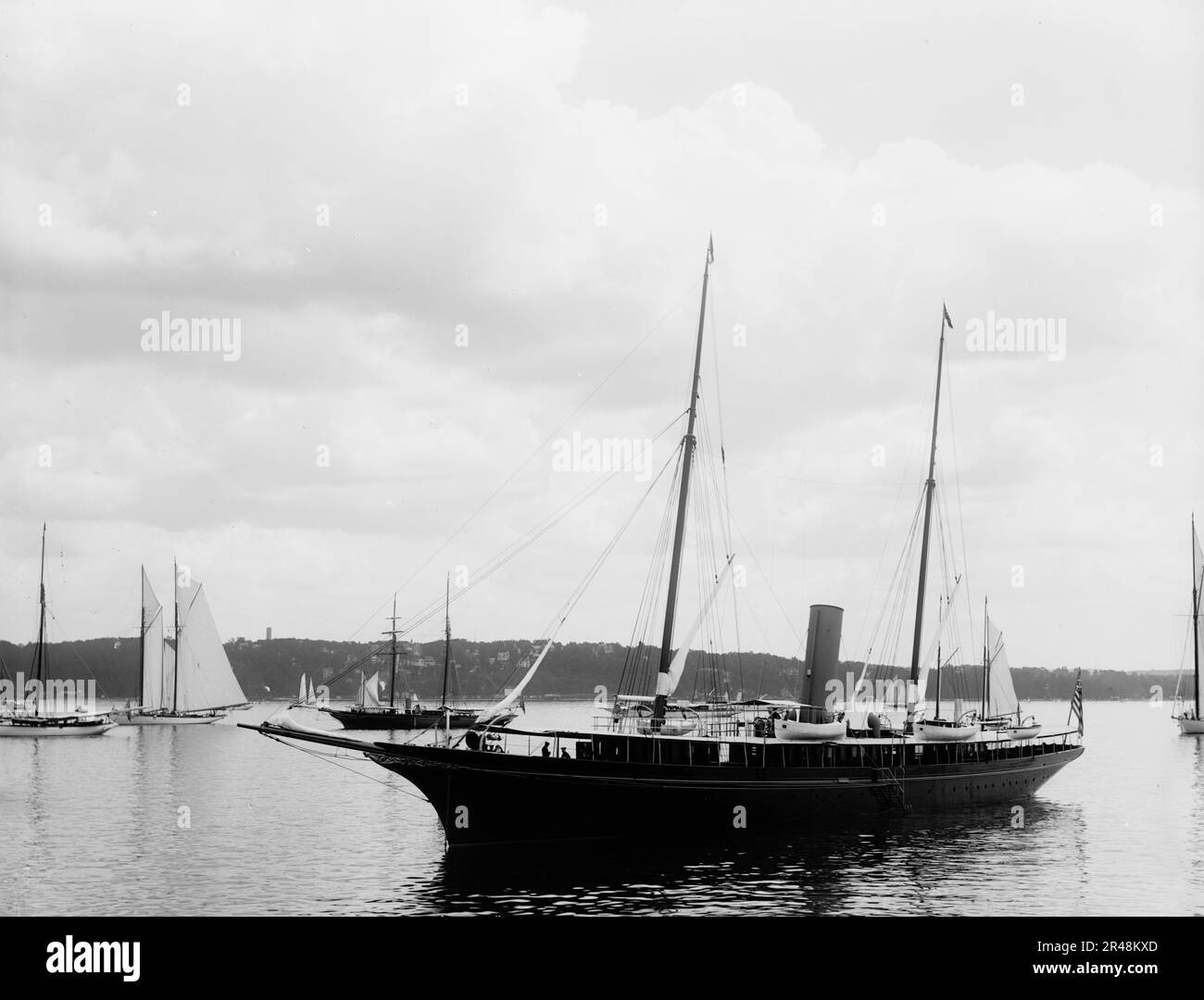 Corsair, Glencove [sic], 1897 ago 2. 'Yacht a vapore privato di J. Pierpont Morgan...è stato venduto alla Marina degli Stati Uniti per $225.000 e convertito per l'uso come una barca di pattuglia nella guerra spagnolo-americana e navigato sotto il nome di U.S.S. Gloucester'. Foto Stock