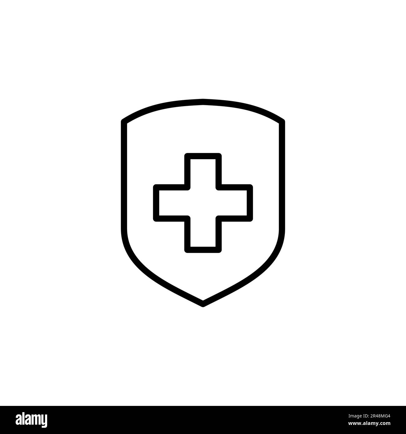 Vettore icona assicurazione sanitaria. Icona del documento sanitario di assicurazione Illustrazione Vettoriale